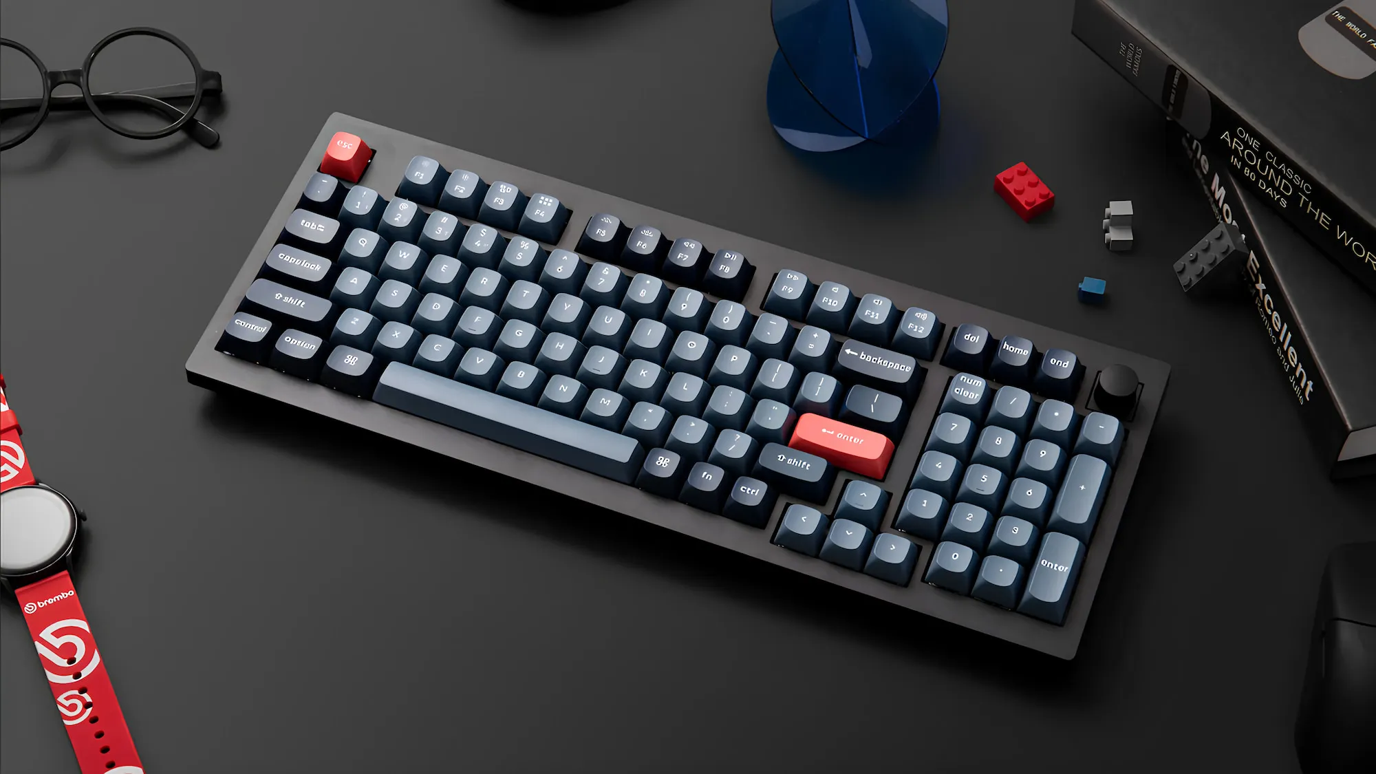 Ігрова клавіатура Keychron V5 Max 100 Key RGB Hot-Swap Gateron Jupiter Red (Black) (V5M-D1-UA)