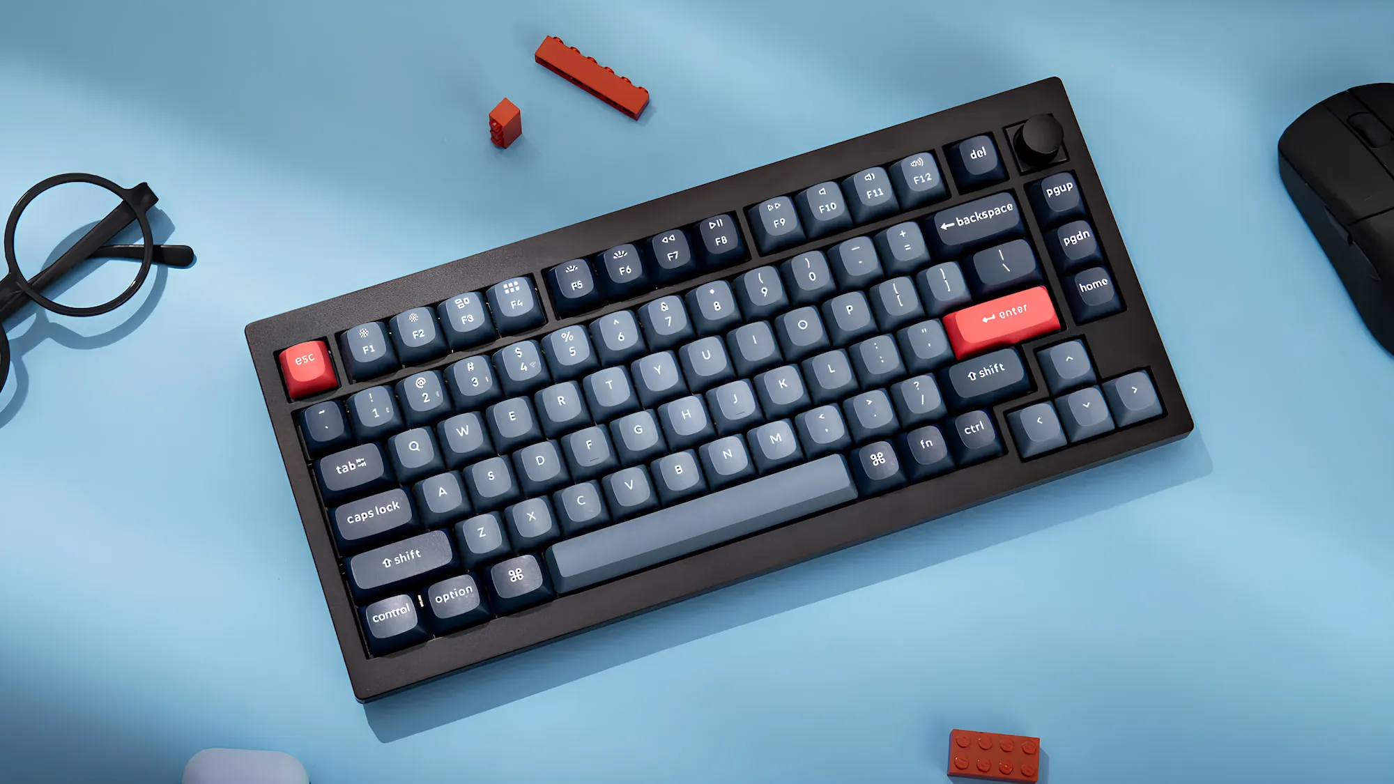 Ігрова клавіатура Keychron V1 Max 84 Key RGB Hot-Swap Gateron Jupiter Red Knob Carbon (Black) (V1MD1_KEYCHRON)