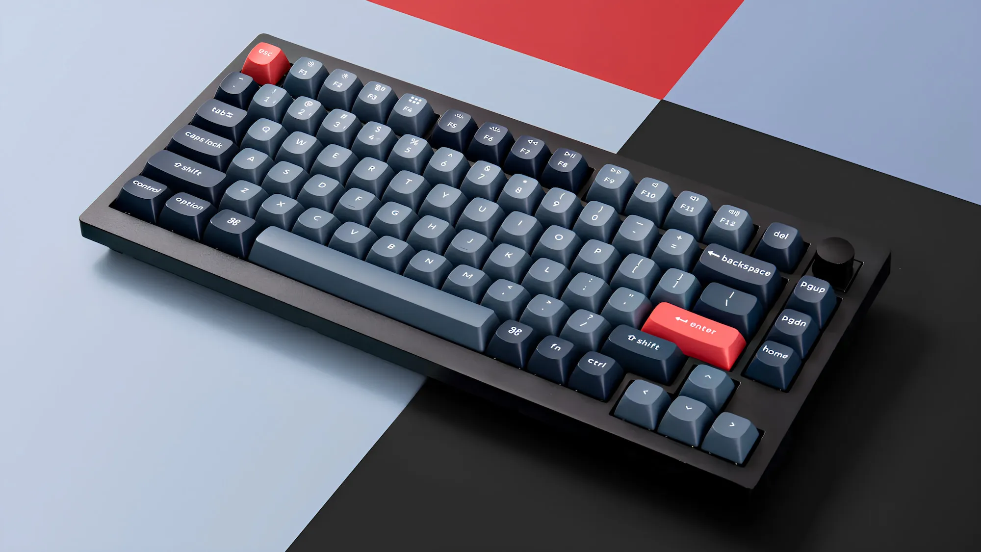 Ігрова клавіатура Keychron V1 Max 84 Key RGB Hot-Swap Gateron Jupiter Red Knob Carbon (Black) (V1MD1_KEYCHRON)