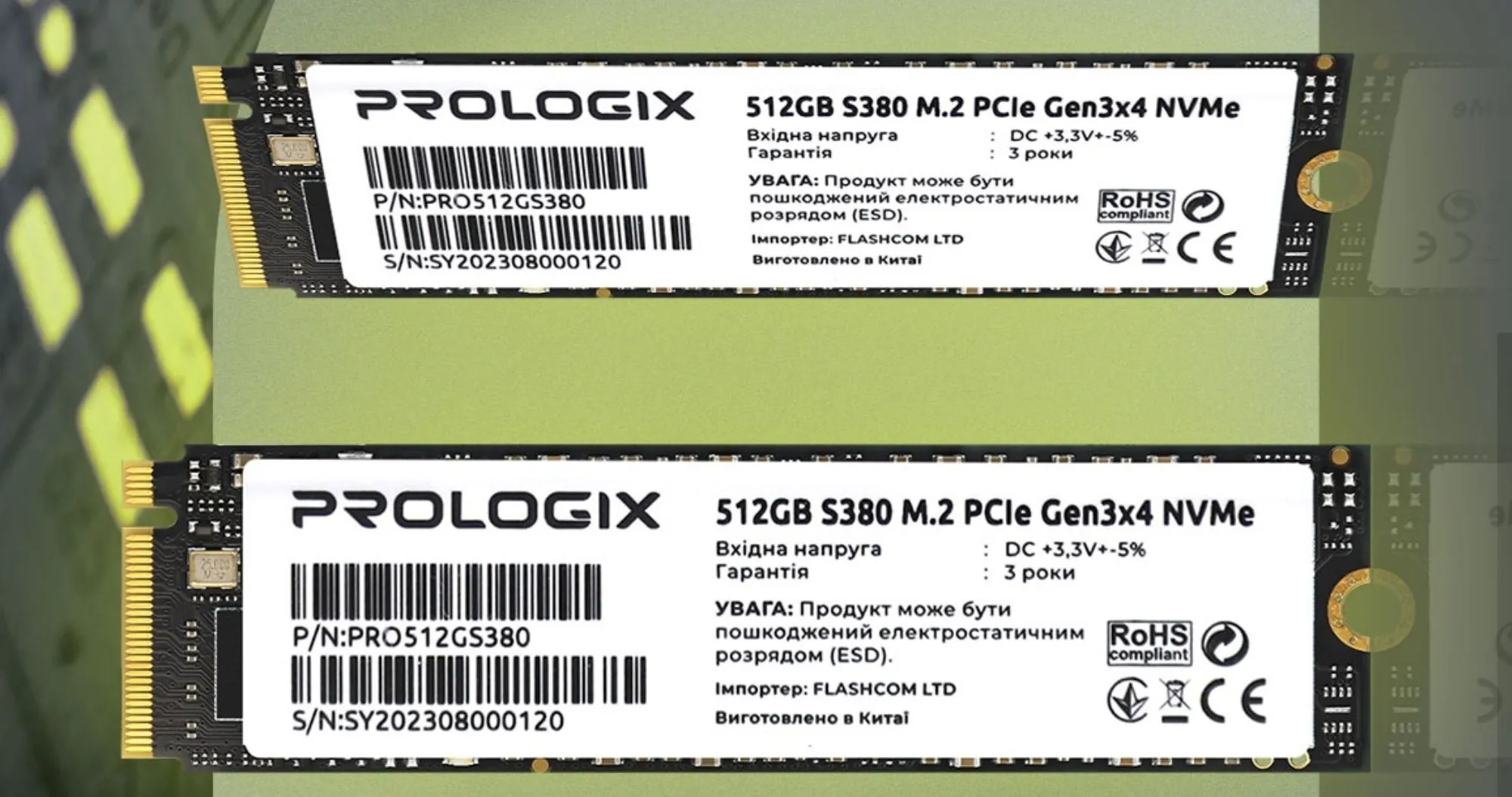 Накопичувач SSD Prologix S380 256GB NVMe PCIe 3.0 (PRO256GS380)