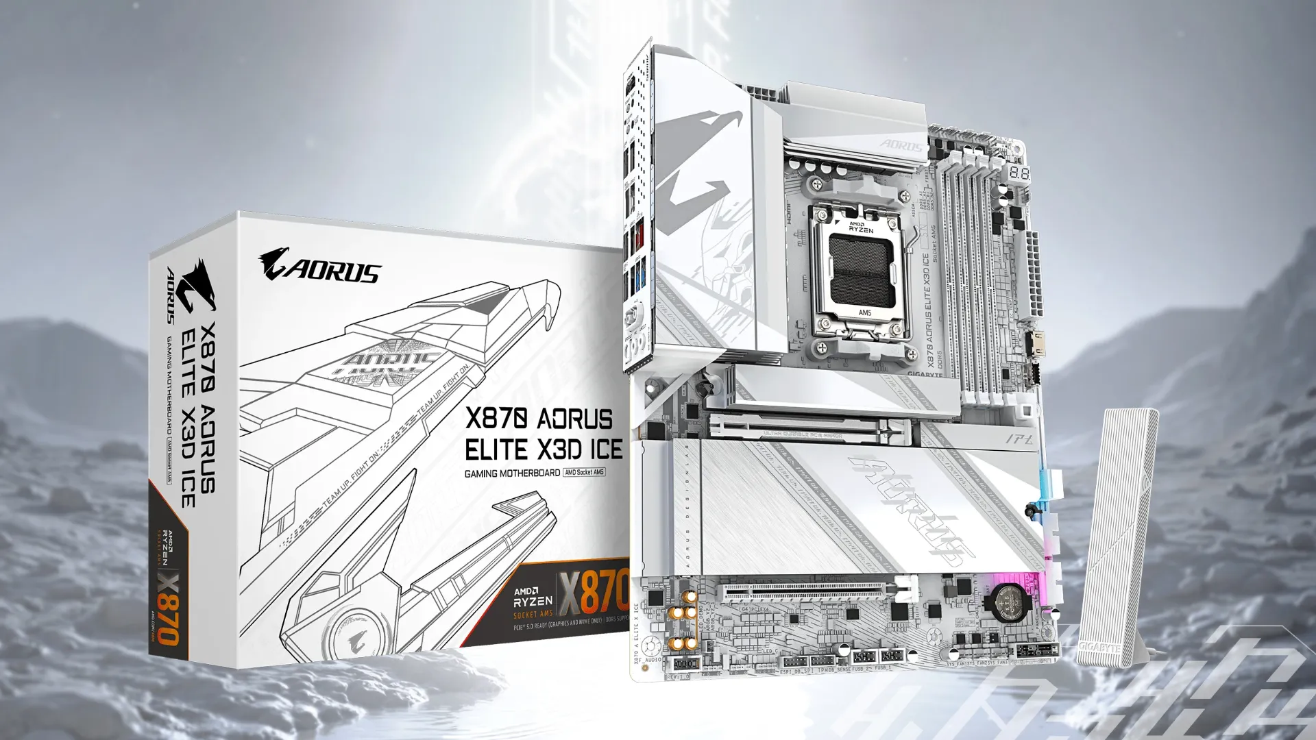 Материнська плата GIGABYTE X870 A ELITE X ICE (sAM5) (X870 A ELITE X ICE)