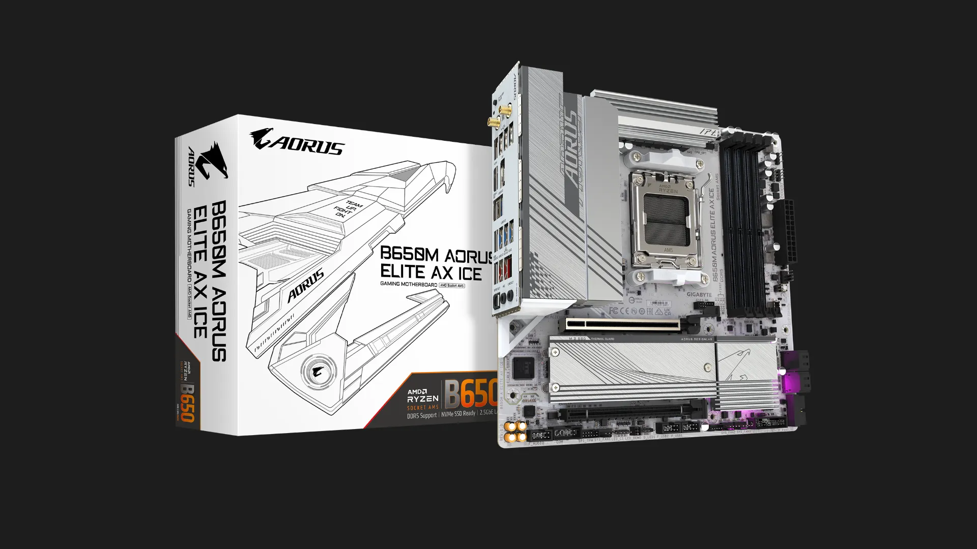 Материнська плата GIGABYTE B650M A ELITE AX ICE 1.1 (B650M A ELITE AX ICE 1.1)