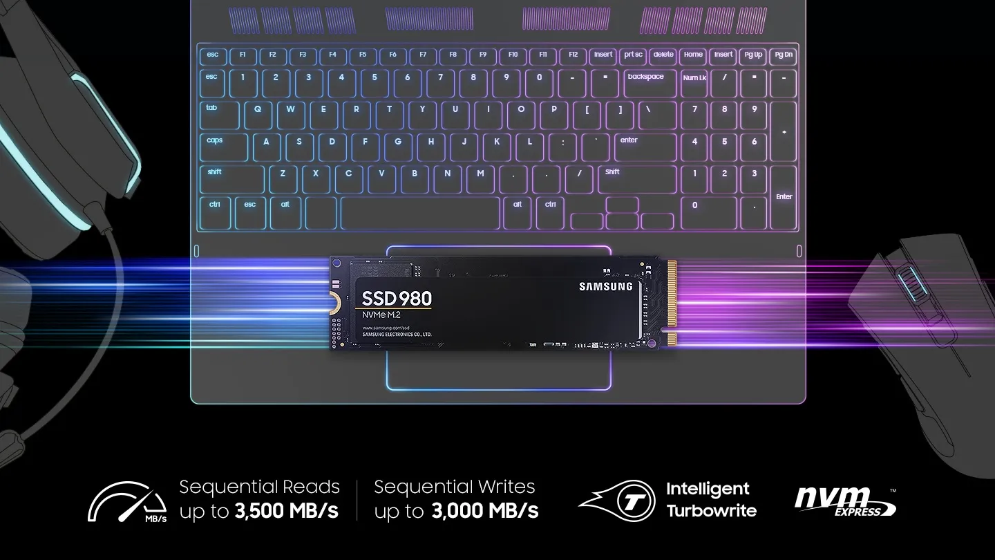 Накопитель SSD Samsung 980 1TB NVMe PCIe 3.0 (MZ-V8V1T0BW)