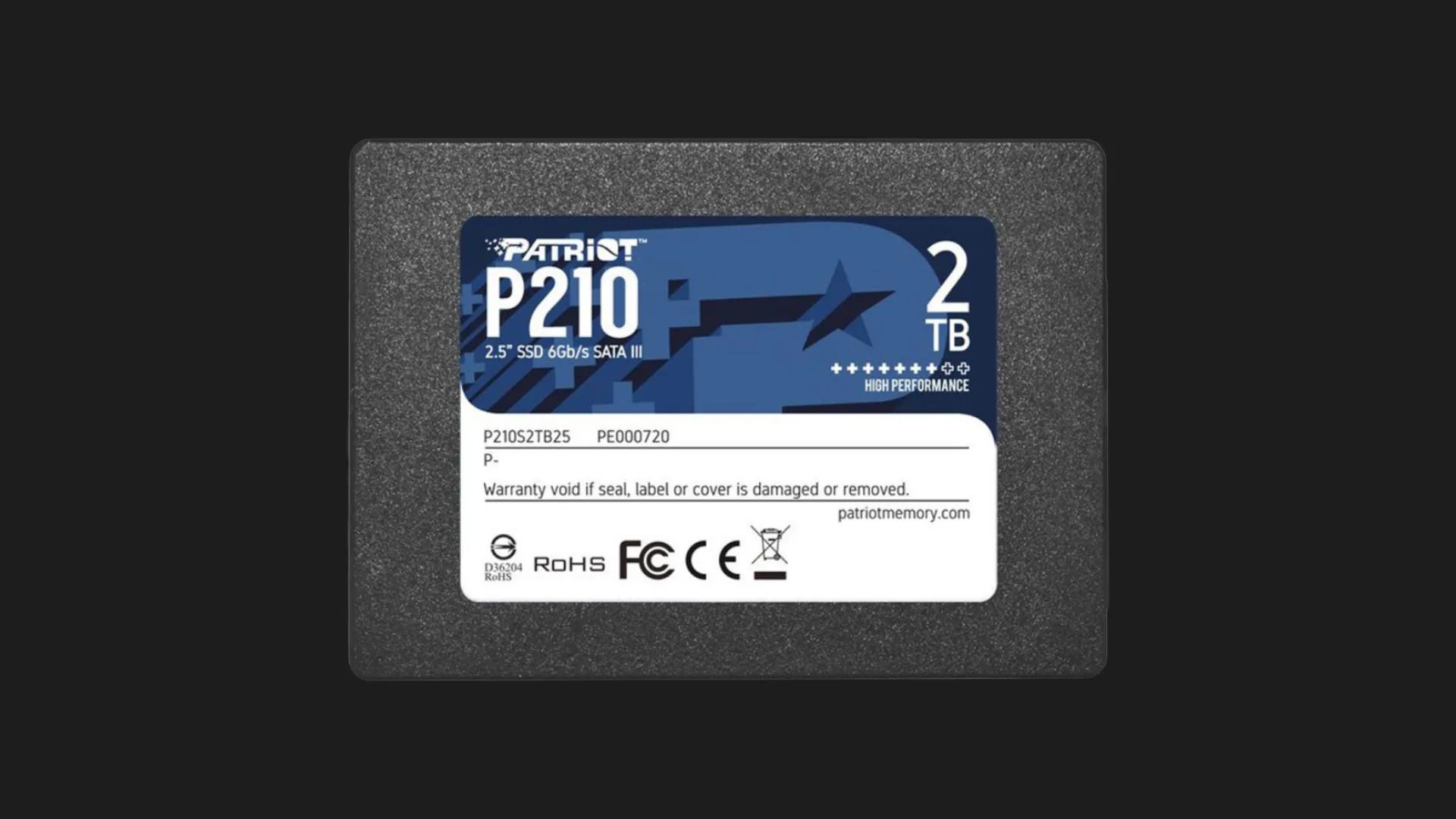 Накопичувач SSD Patriot P210 2TB SATA (P210S2TB25)