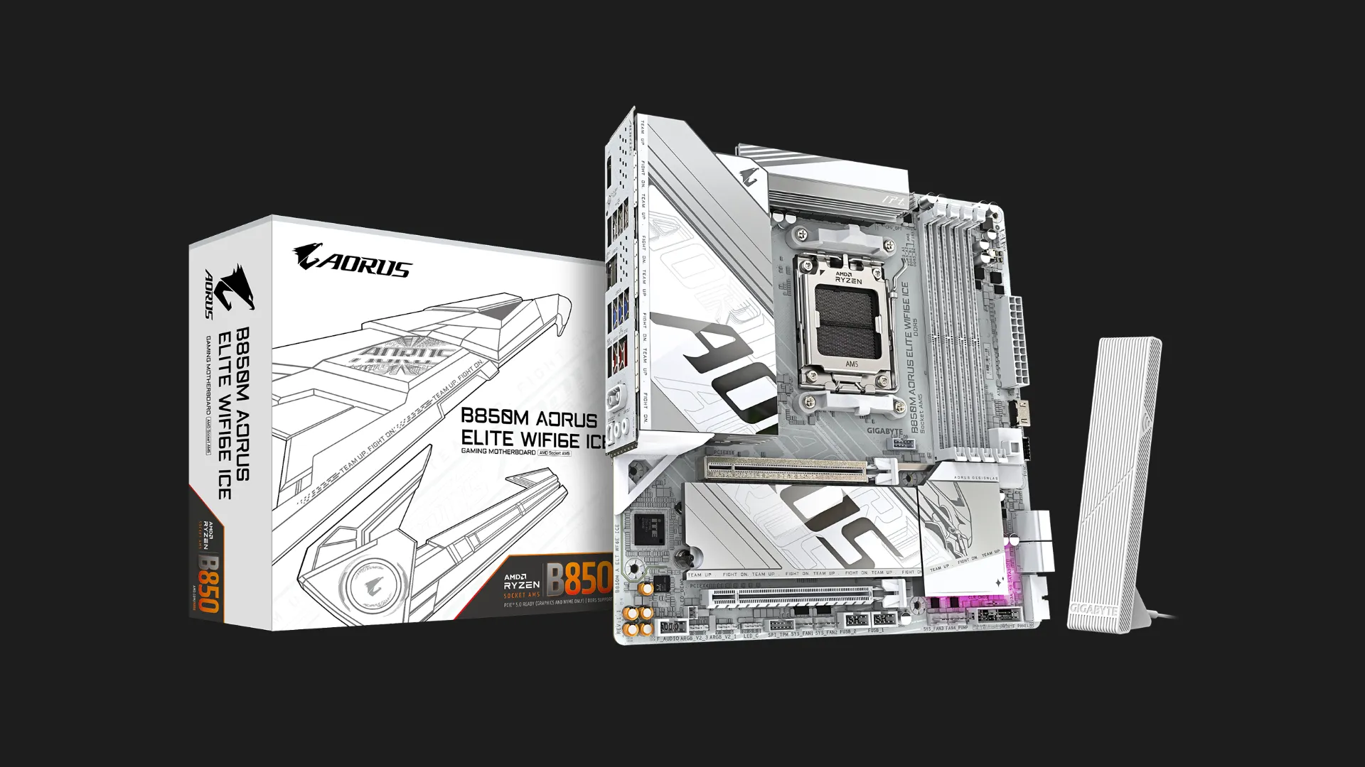 Материнська плата GIGABYTE B850M A ELITE WIFI6E ICE 1.1 (B850M A ELT WF6E ICE 1.1)