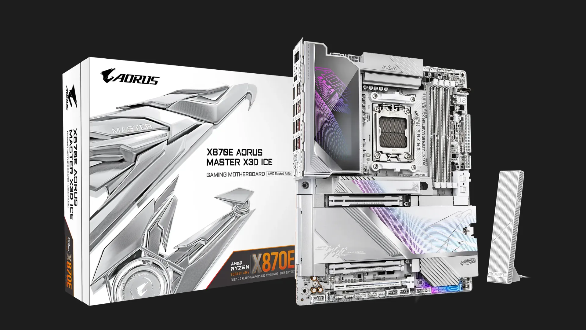 Материнська плата GIGABYTE X870E A MASTER X ICE (sAM5) (X870E A MASTER X ICE)