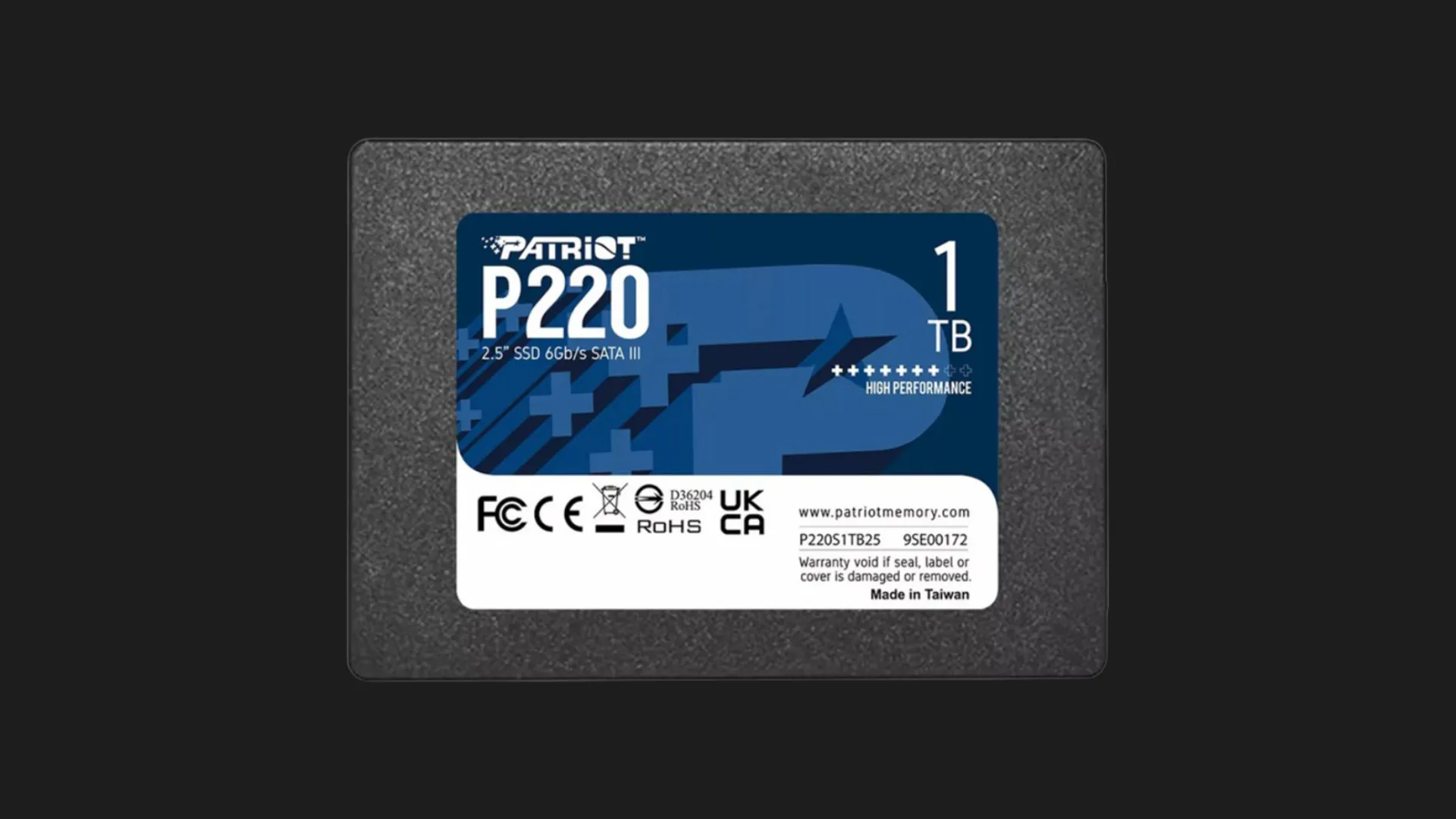 Накопичувач SSD Patriot P220 1TB SATA (P220S1TB25)