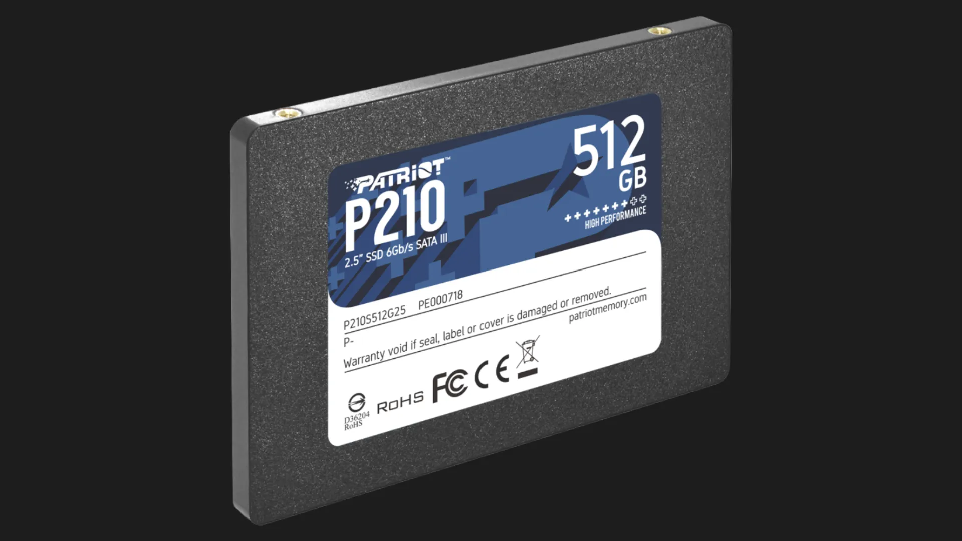 Накопитель SSD Patriot P210 512GB SATA (P210S512G25)