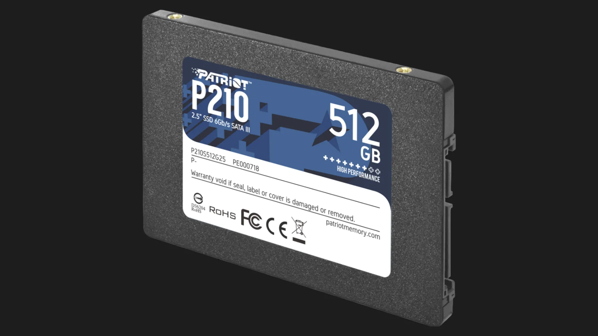 Накопитель SSD Patriot P210 512GB SATA (P210S512G25)