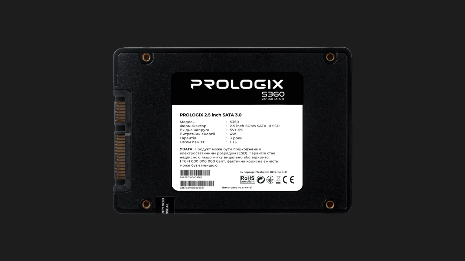 Накопичувач SSD Prologix S360 1TB SATA (PRO1000GS360)