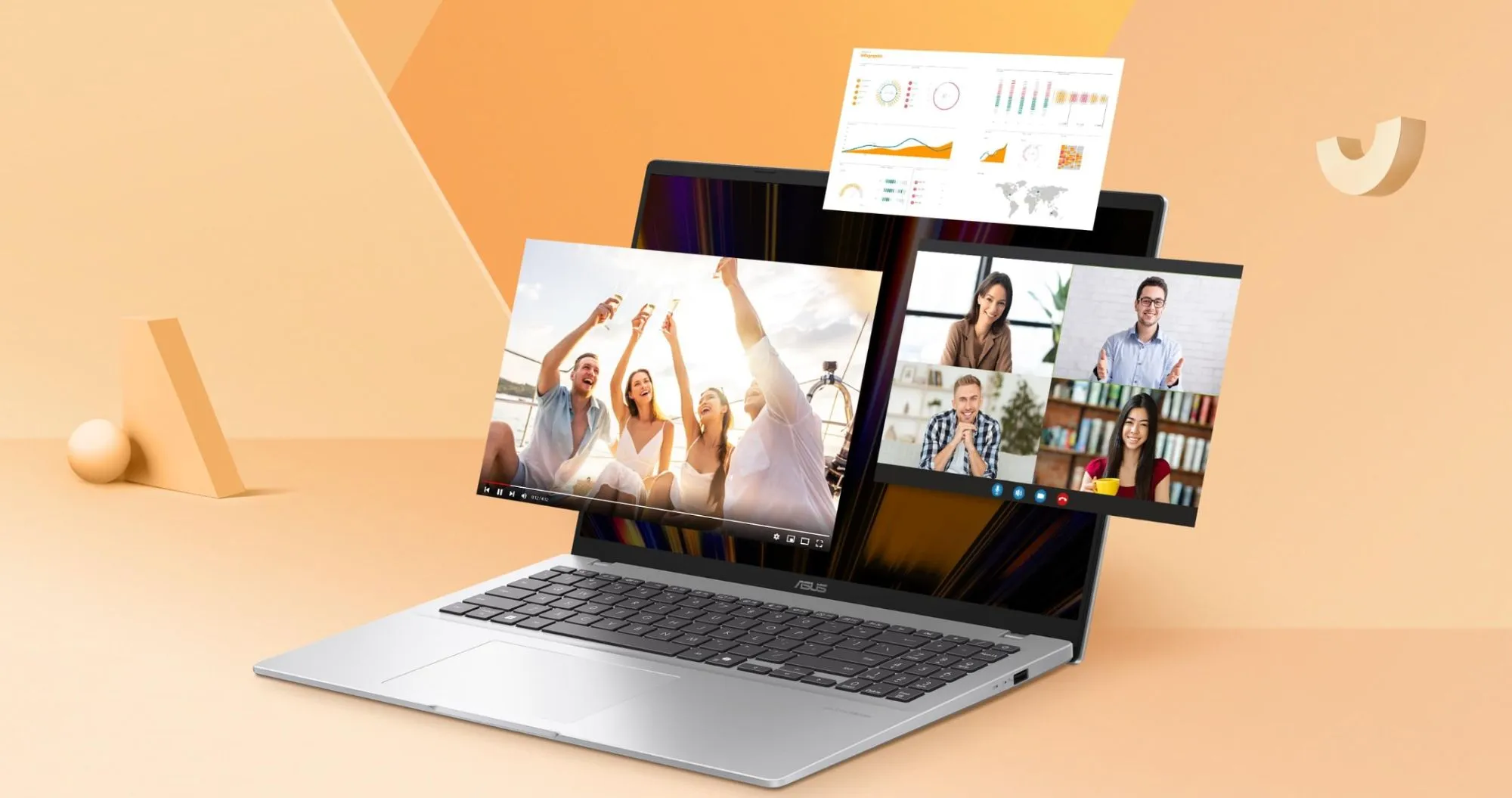 Ноутбук Asus Vivobook 16 M1607KA 16" (AMD Ryzen AI 5/16GB/512GB (SSD)/AMD Radeon Graphics) (90NB15F2-M00AX0) (UA)