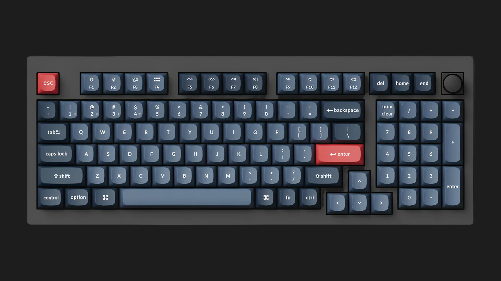 Ігрова клавіатура Keychron V5 Max 100 Key RGB Hot-Swap Gateron Jupiter Red (Black) (V5M-D1-UA)
