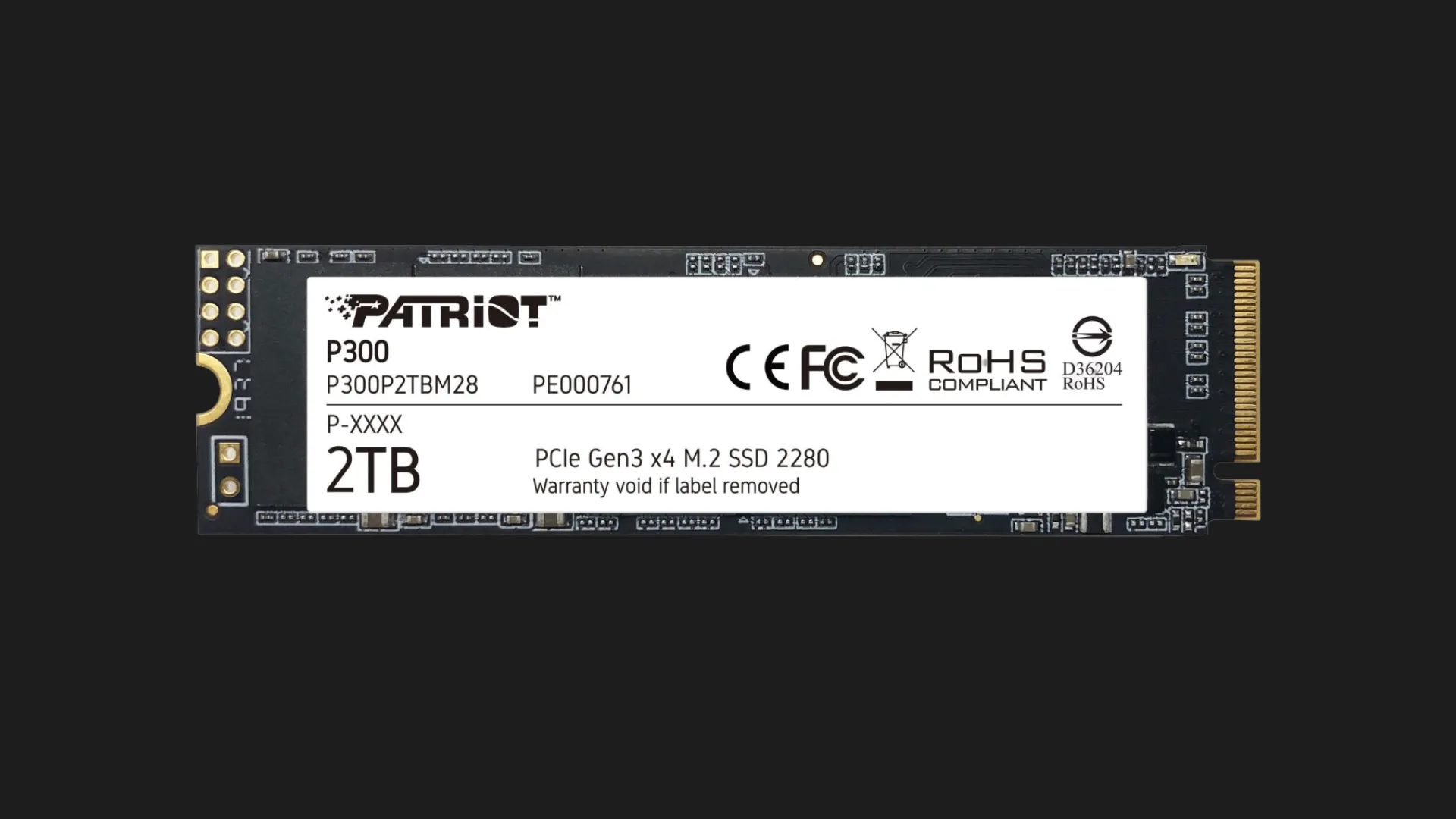 Накопичувач SSD Patriot P300 2TB NVMe PCIe 3.0 (P300P2TBM28)