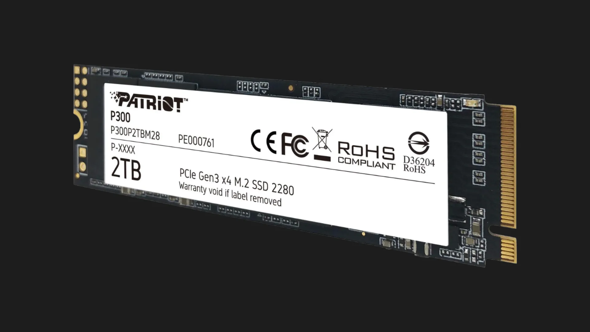 Накопичувач SSD Patriot P300 2TB NVMe PCIe 3.0 (P300P2TBM28)