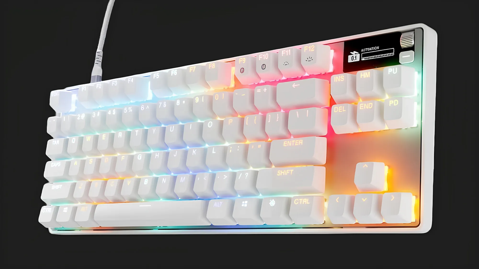 Игровая клавиатура SteelSeries Apex Pro TKL Gen 3 UA  HyperMagnetic, OmniPoint 3.0, OLED (White) (64898)