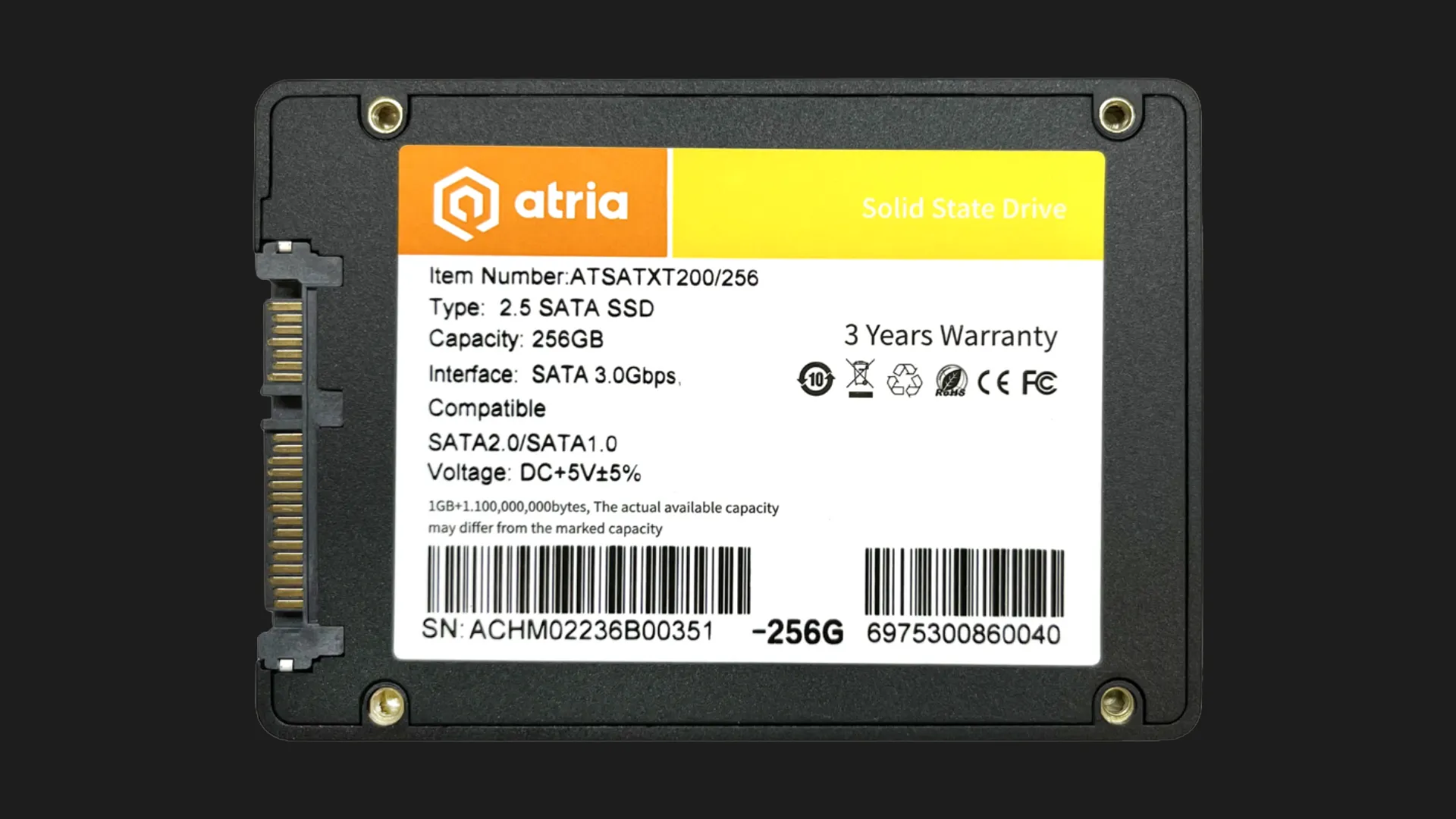 Накопичувач SSD Apacer XT200 256GB SATA (ATSATXT200/256)
