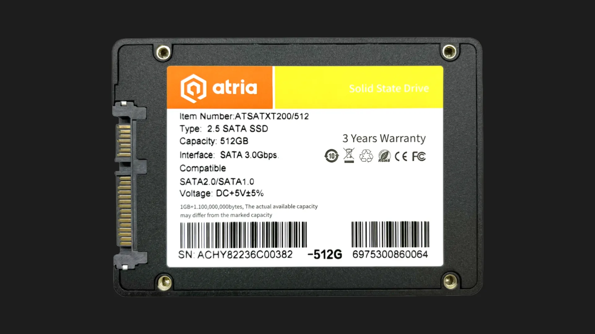 Накопитель SSD Apacer XT200 512GB SATA (ATSATXT200/512)