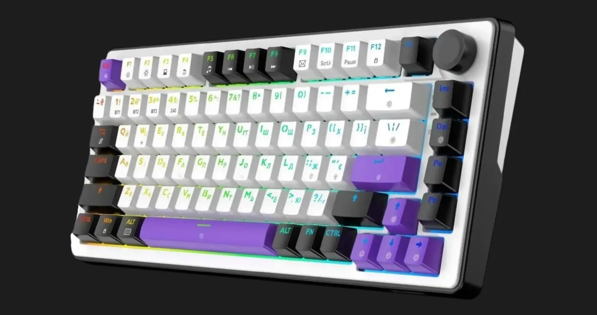 Клавиатура игровая HATOR Hellyberry HK75 Wireless (White/Violet)