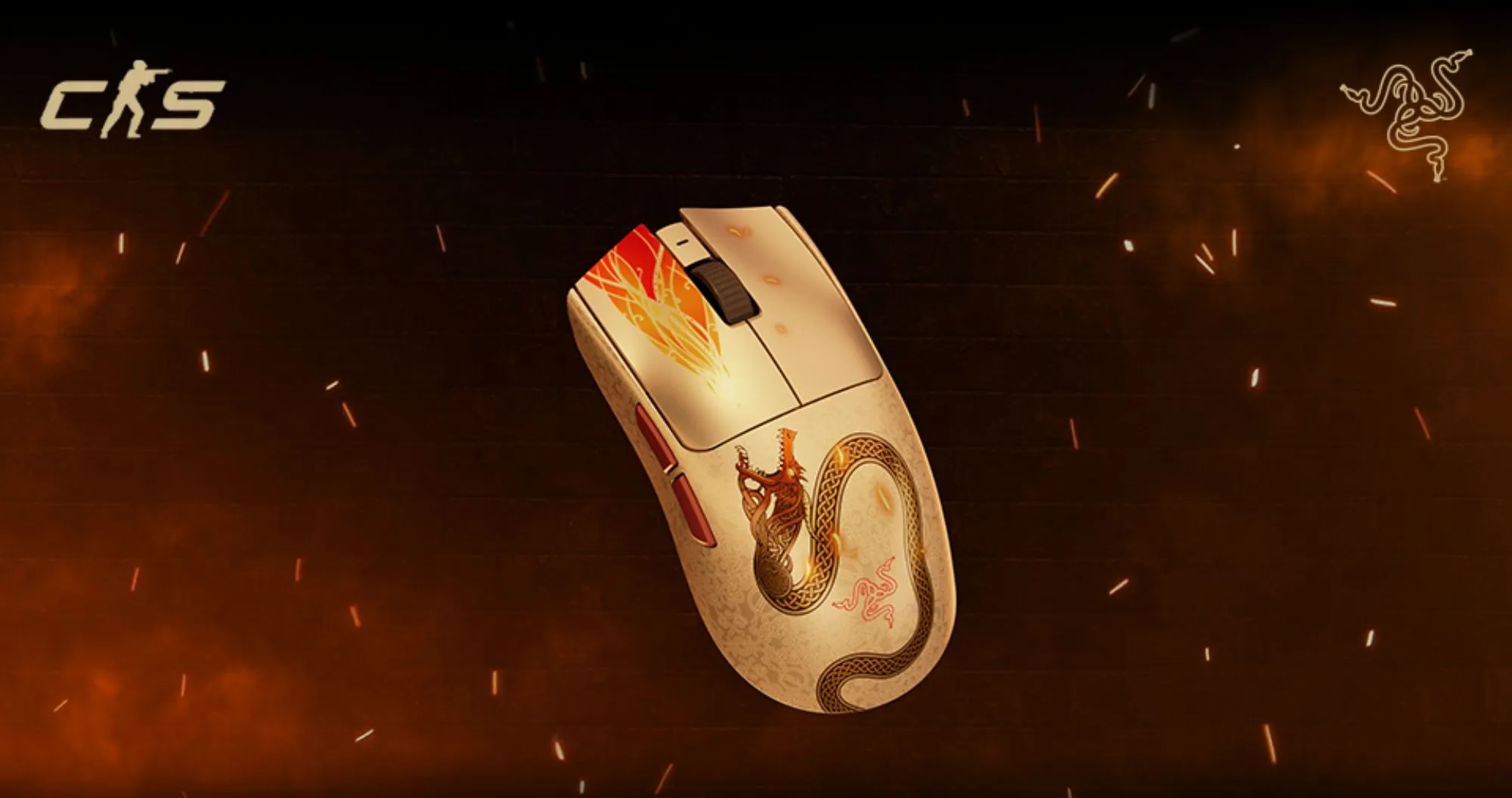 Игровая мышь RAZER Viper V3 PRO Wireless, Counter-Strike 2 Edition (Gold)