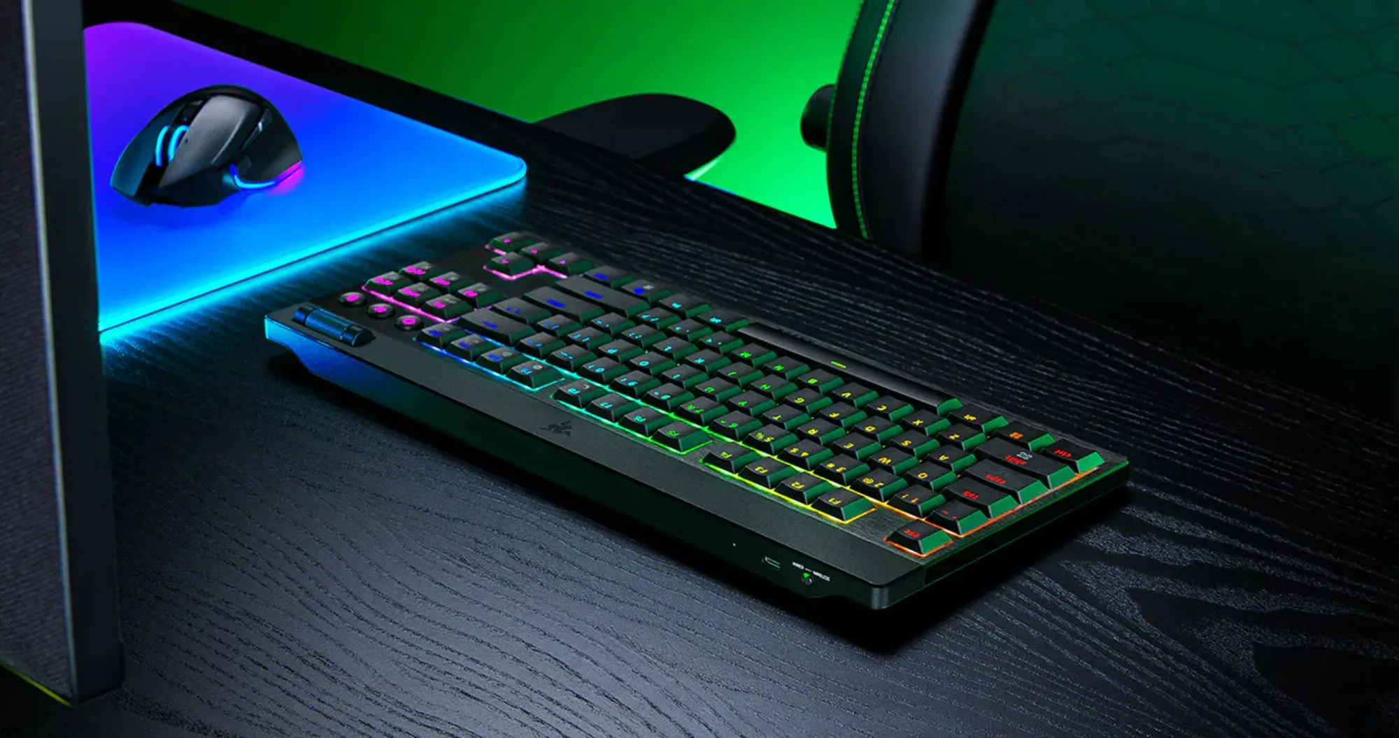 Клавіатура механічна RAZER BlackWidow V4 Low-Profile, TKL, Green Switch (Black)
