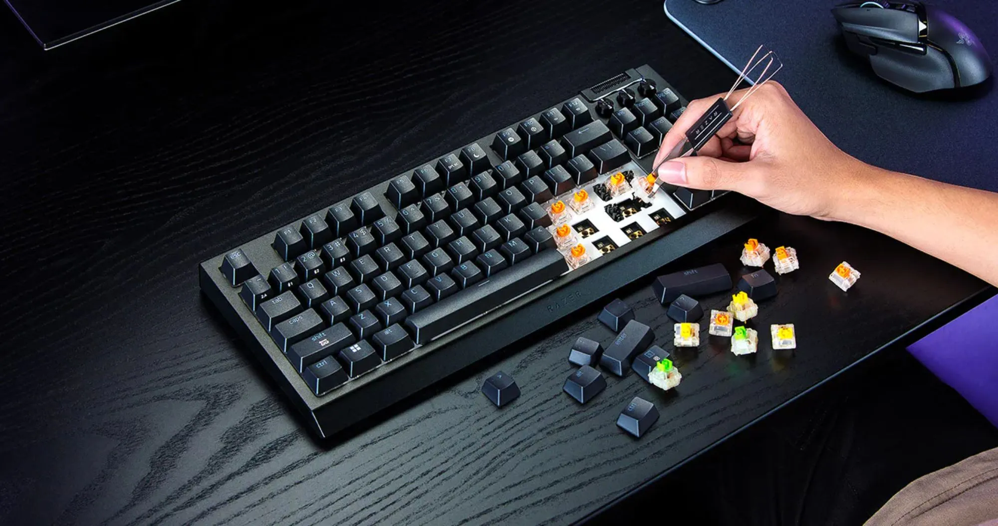 Клавіатура механічна RAZER BlackWidow V4 TKL, Hyperspeed (Black)