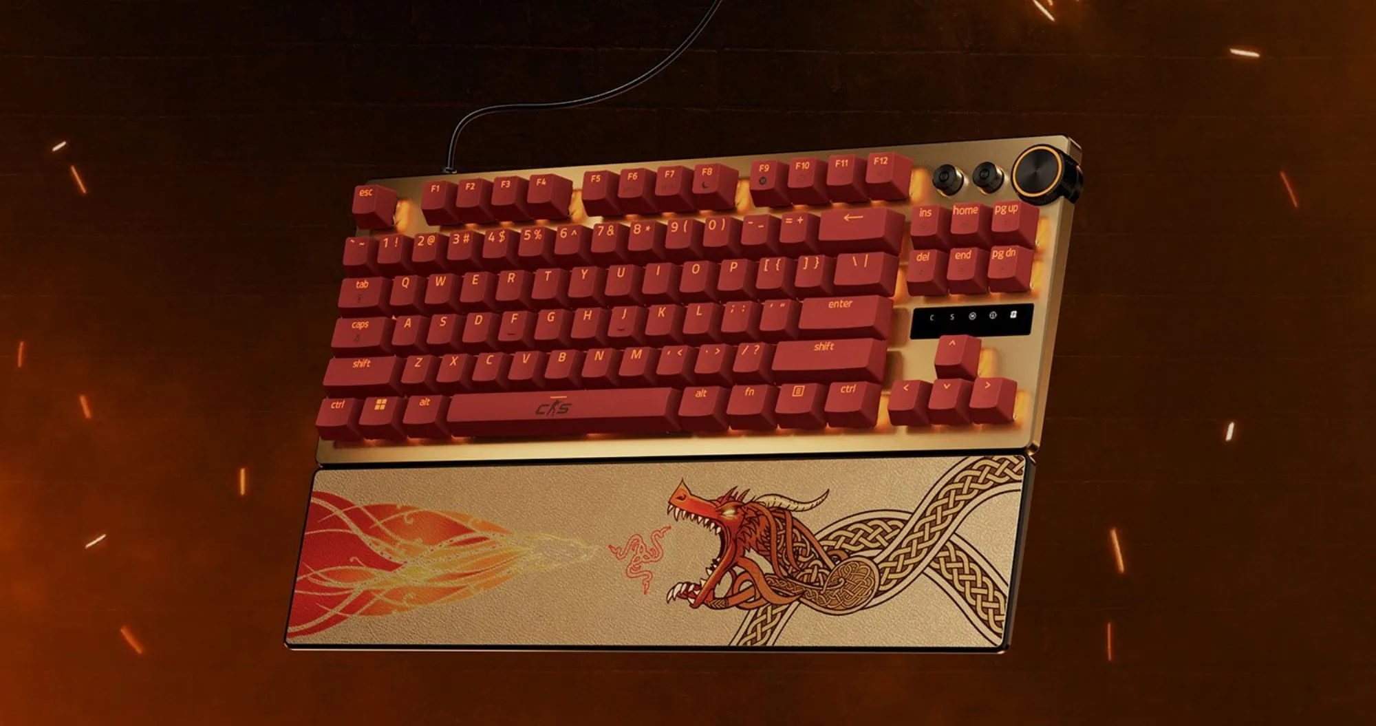 Клавиатура механическая Razer Huntsman V3 PRO TKL, Counter-Strike 2 Ed. (Gold)