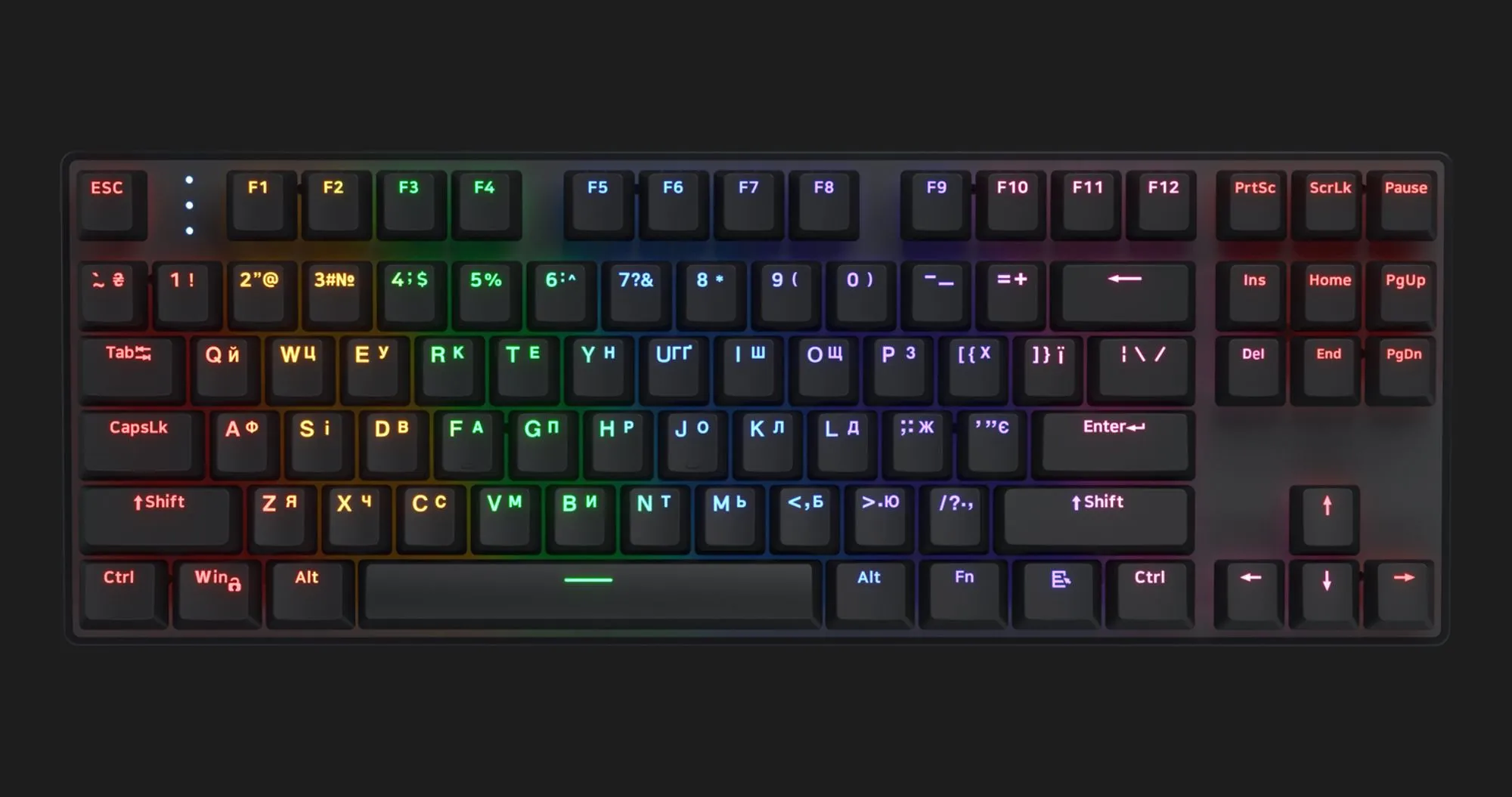 Клавиатура механическая HATOR Icefall Mecha TKL Wireless Rainbow (Black)