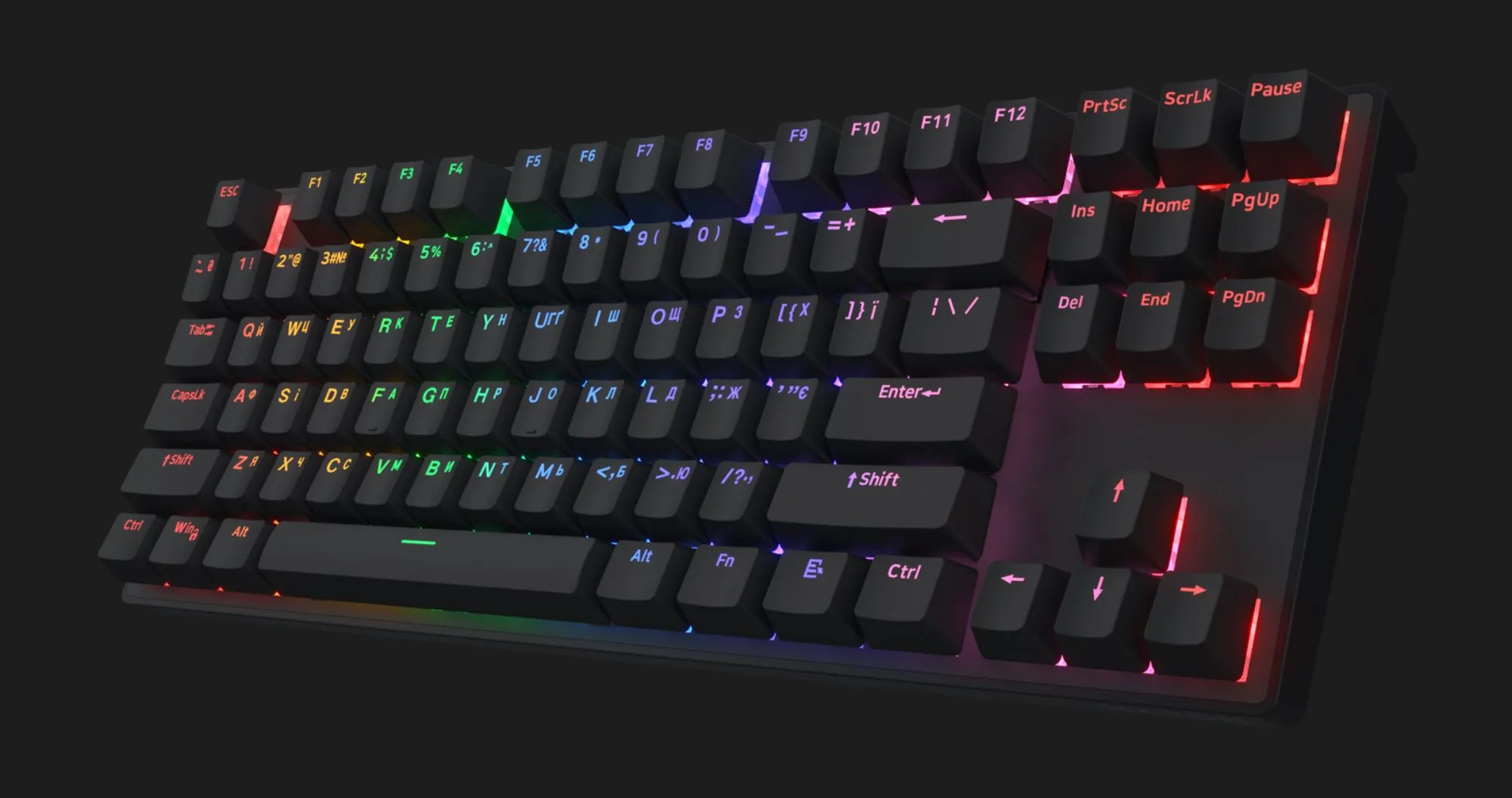 Клавиатура механическая HATOR Icefall Mecha TKL Wireless Rainbow (Black)