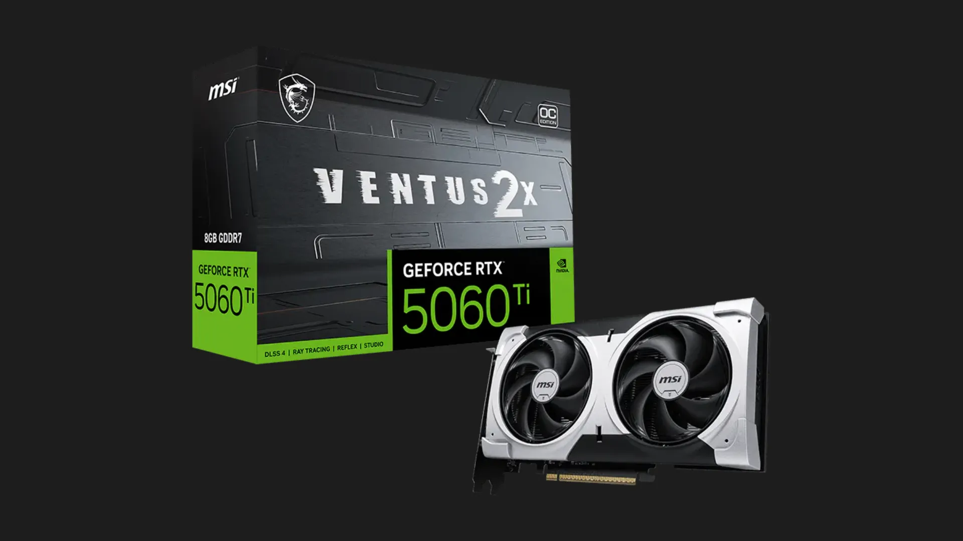 Відеокарта MSI GeForce RTX 5060 Ti VENTUS 2X OC PLUS 8GB (RTX 5060 Ti 8G VENTUS 2X OC PLUS)