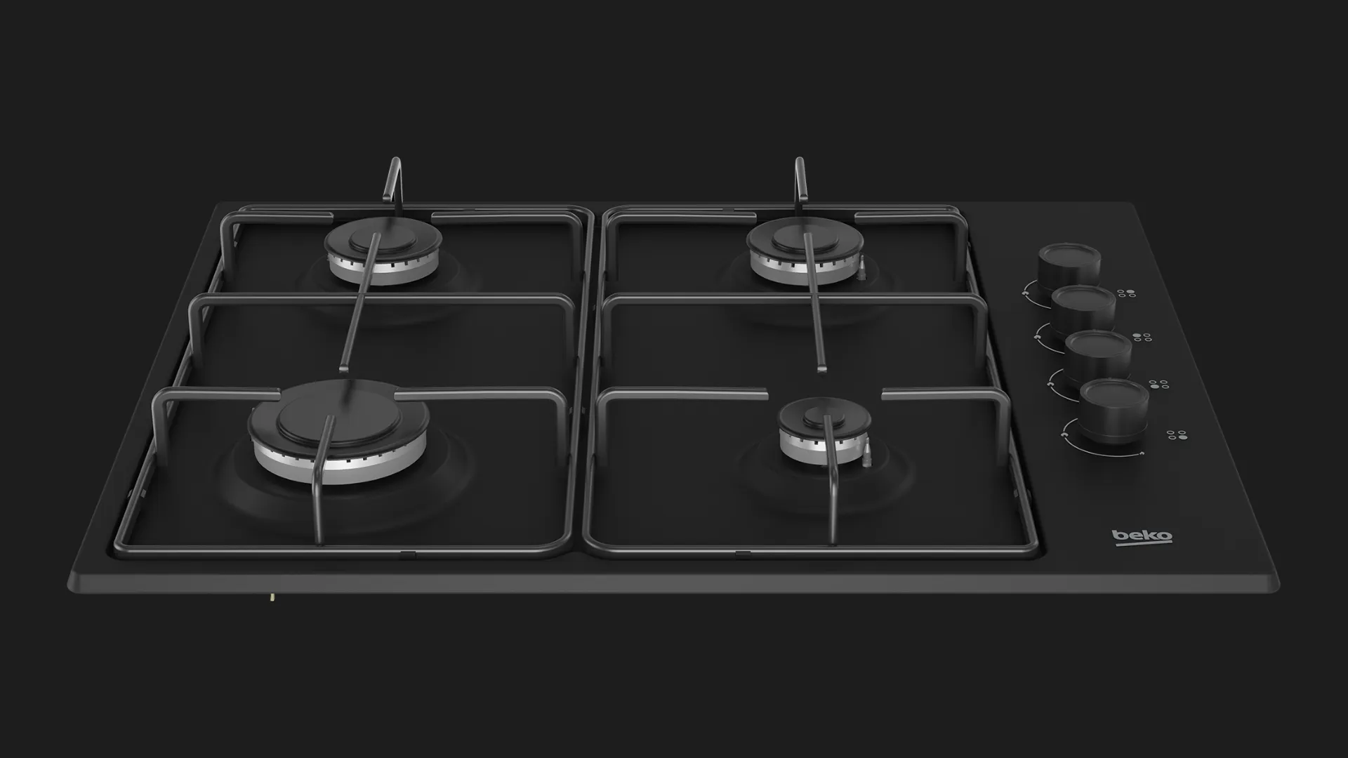 Варильна поверхня Beko газова, 60см (HIGG64123SB) (Black)