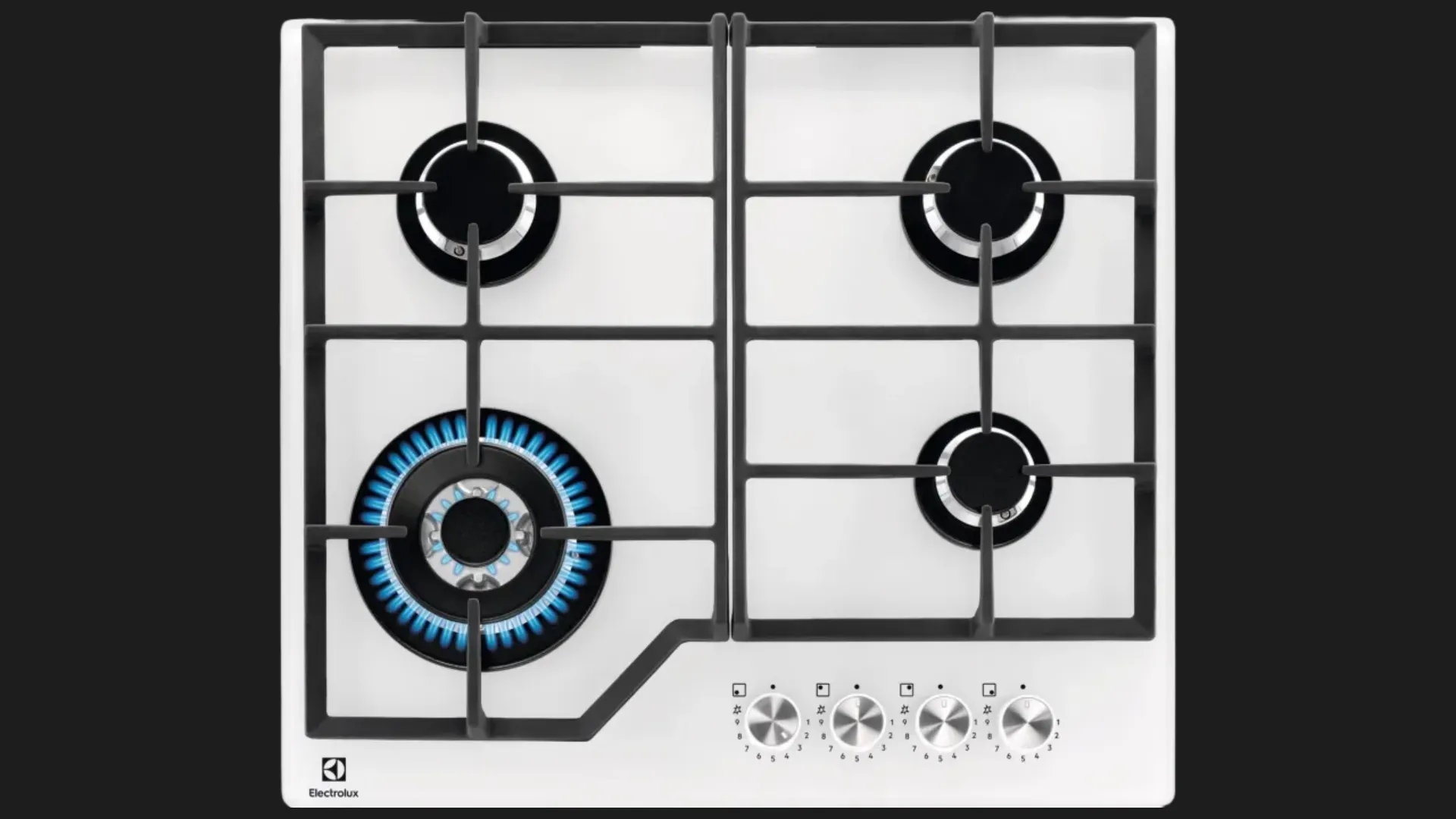 Варильна поверхня Electrolux газова на склі, 60см, чавун (KGG64362W) (White)