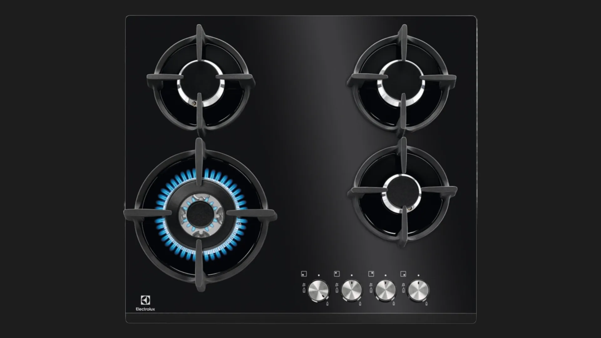 Варильна поверхня Electrolux газова на склі, 60см, чавун (KGG6437K) (Black)