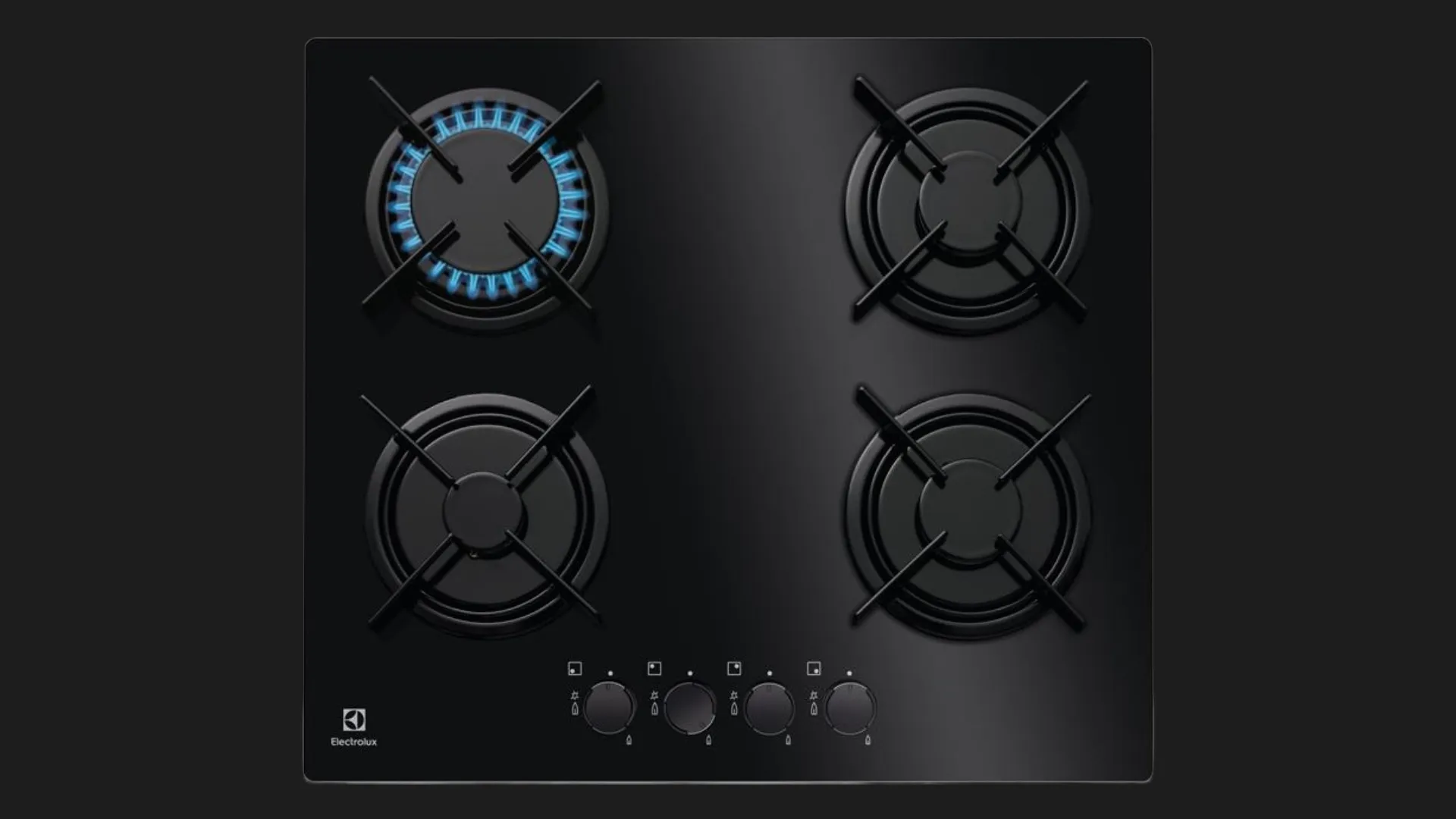 Варильна поверхня Electrolux газова на склі, 60см (EGT6242NVK) (Black)