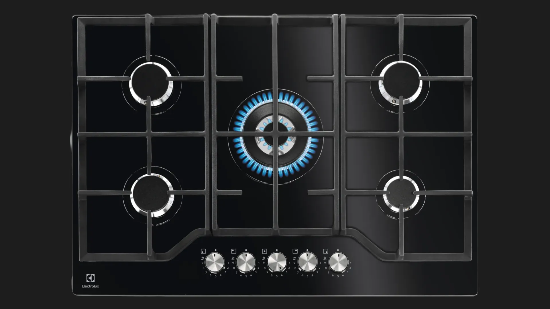 Варильна поверхня Electrolux газова на склі, 75см, чавун (KGG75362K) (Black)