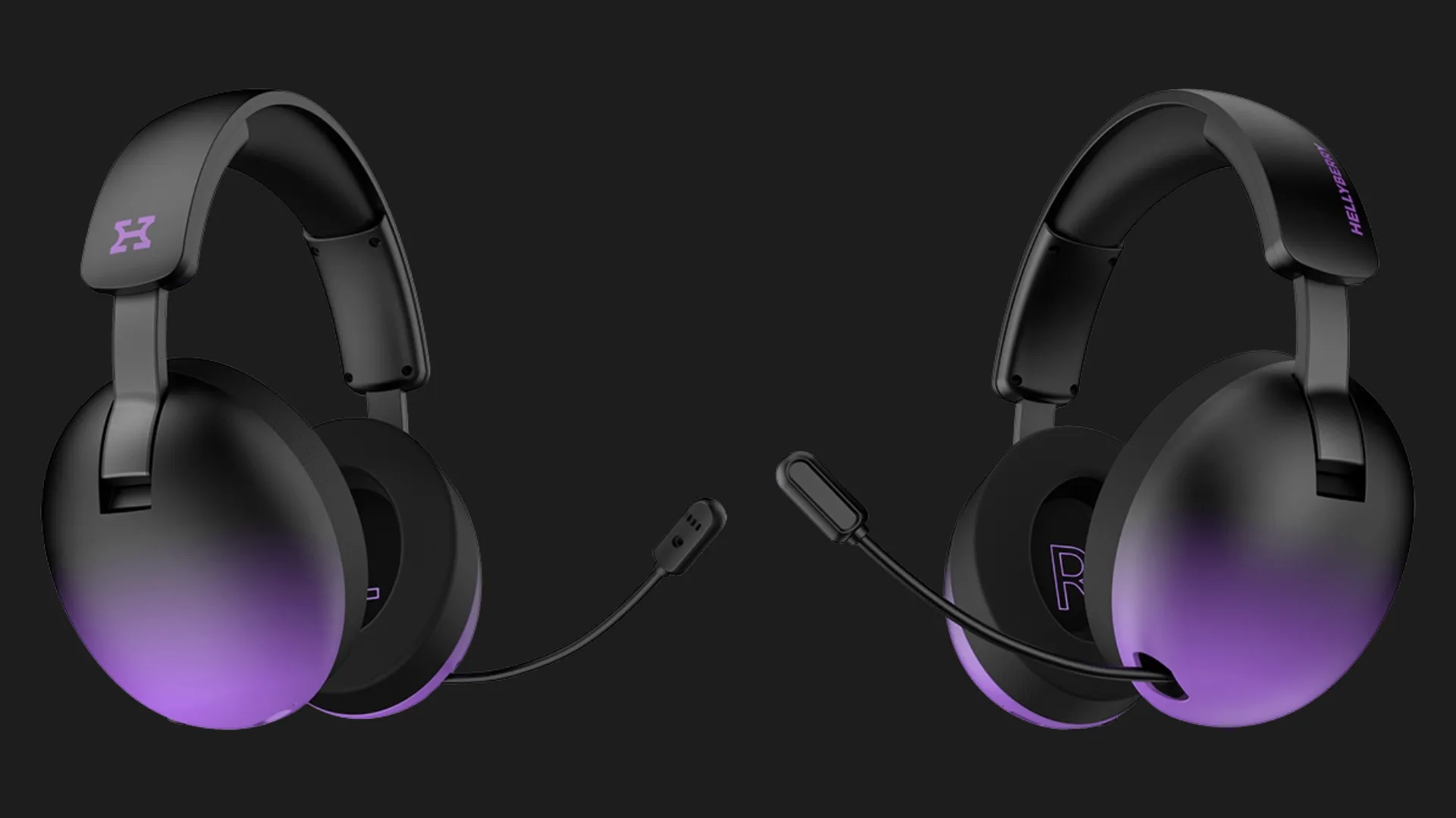 Ігрова гарнітура HATOR Hellyberry HH30 PRO wireless (black/violet) (HH30_PRO_wireless_BV) (UA)