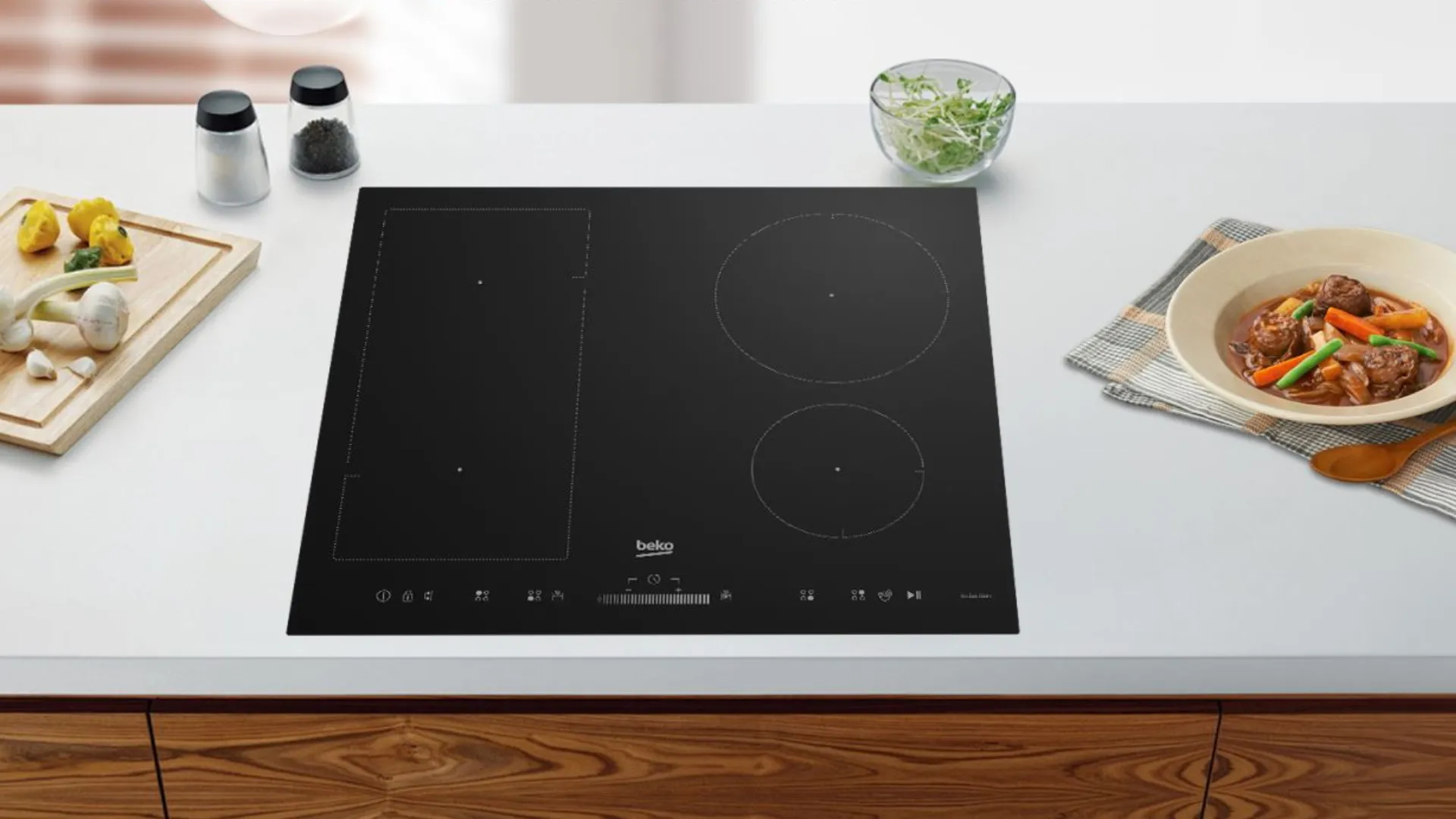Варочная панель Beko индукционная, 60см, расширенная зона (HII64500UFT) (Black)