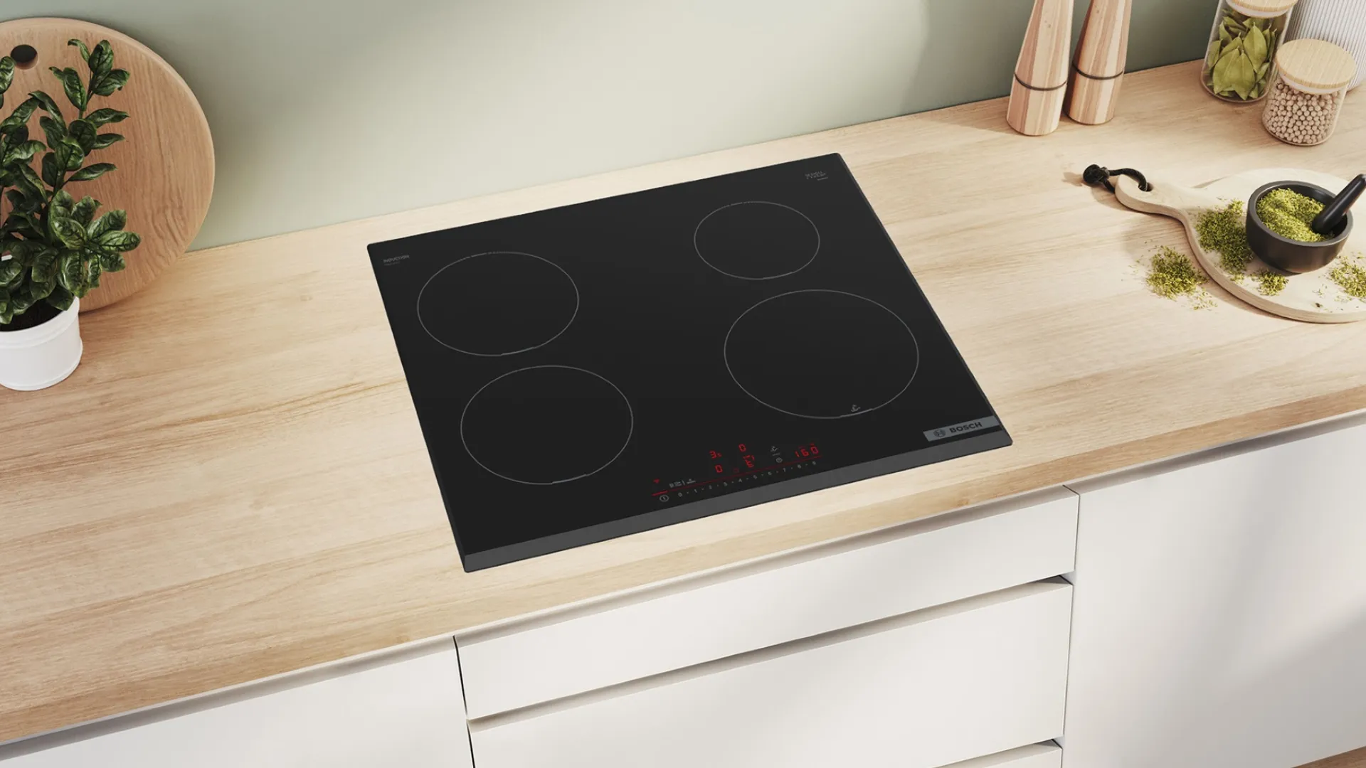 Варильна поверхня Bosch індукційна, 60см, PerfectFry Plus, Home Connect (PIF651HC1E) (Black)