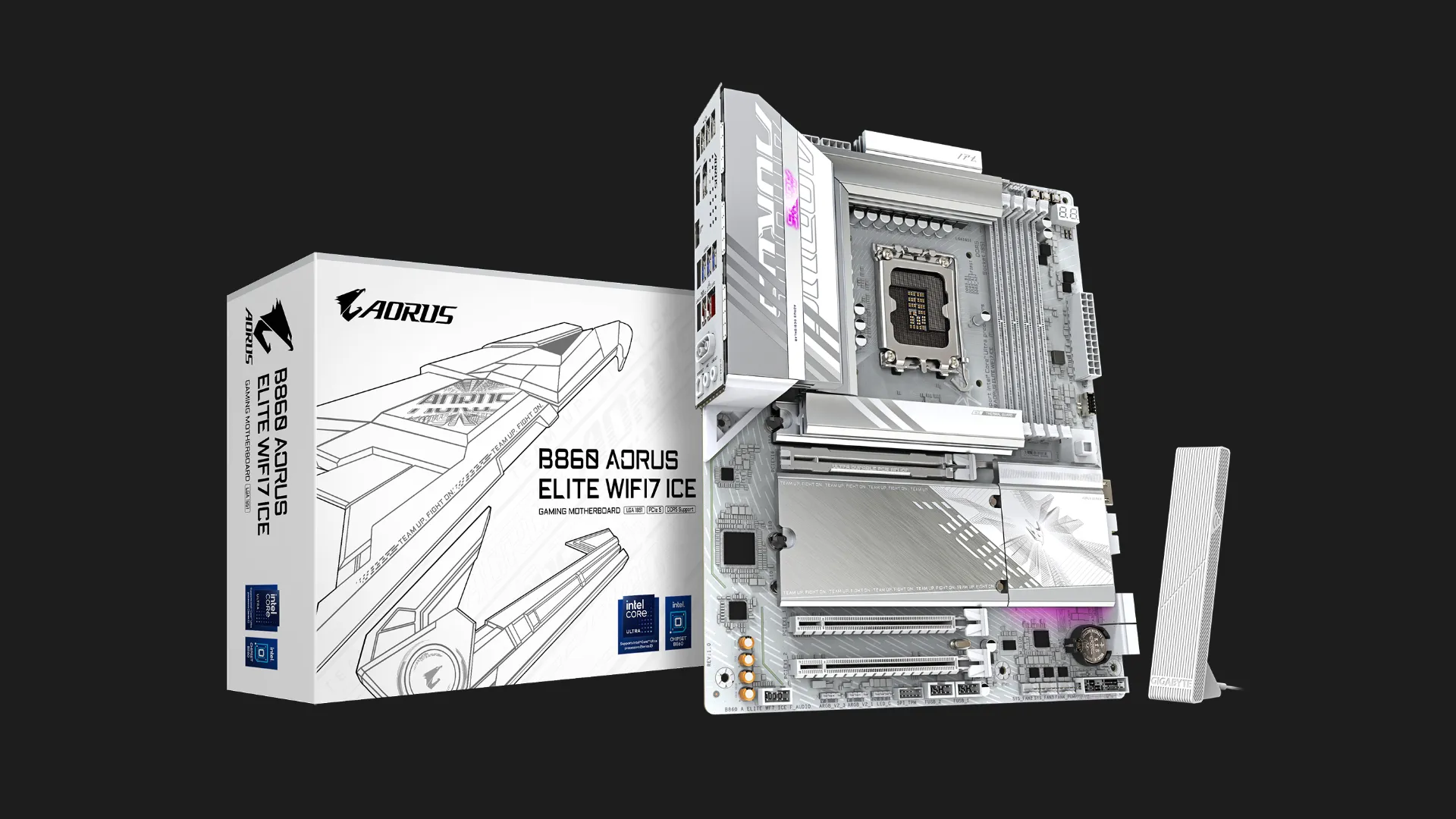Материнская плата GIGABYTE B860 AORUS ELITE WIFI7 ICE (B860 AORUS ELITE WIFI7 ICE)