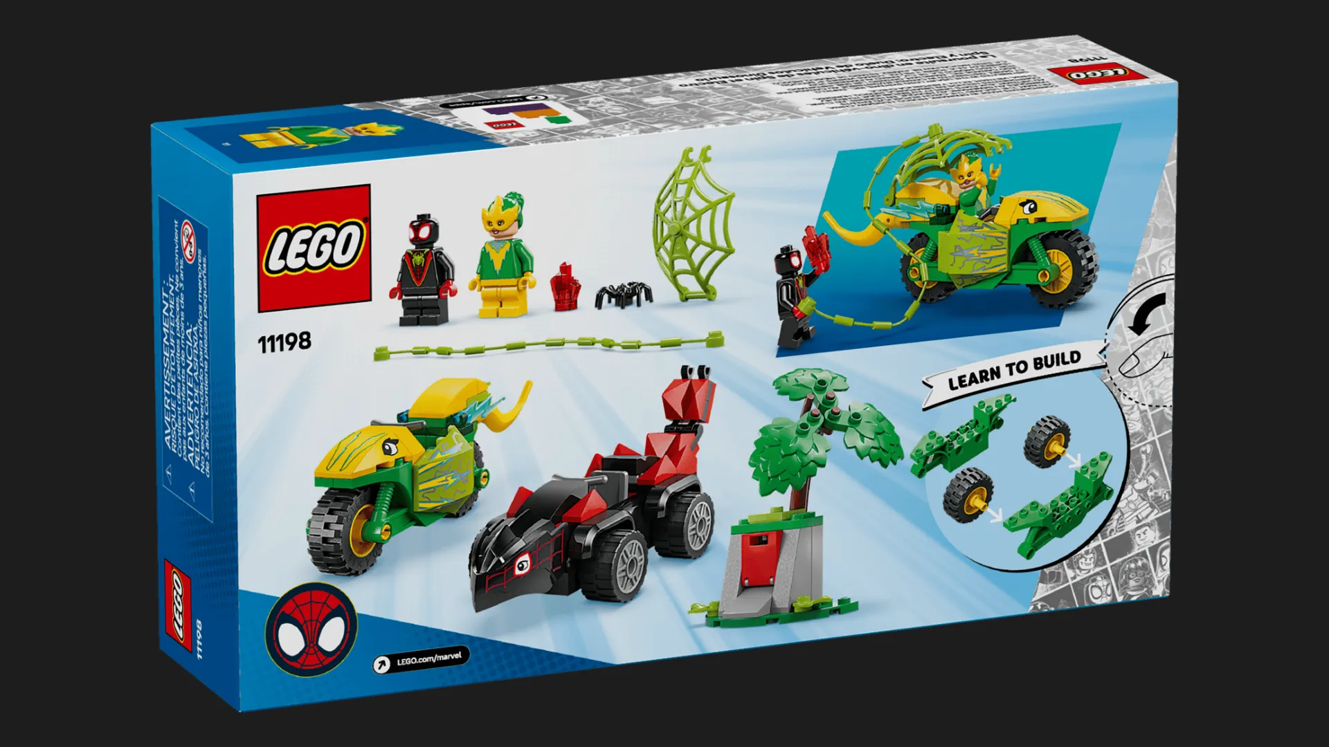 Конструктор LEGO Marvel Гонки на электромобилях с динозаврами (11198)