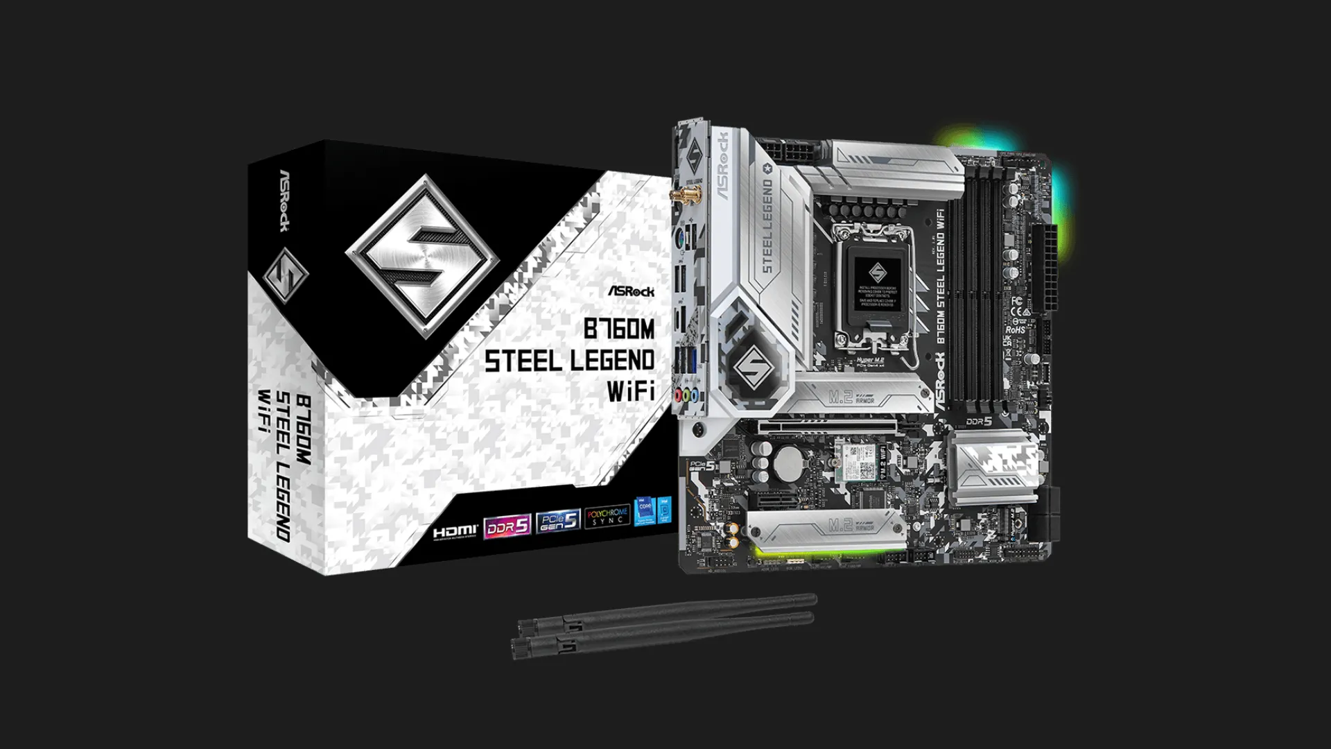 Материнська плата ASRock B760M STEEL LEGEND WIFI (B760M STEEL LEGEND WIFI)