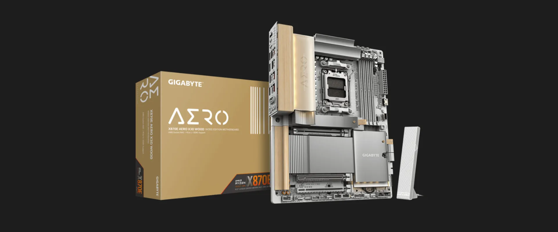 Материнская плата GIGABYTE X870E AERO X3D WOOD (X870E AERO X3D WOOD)