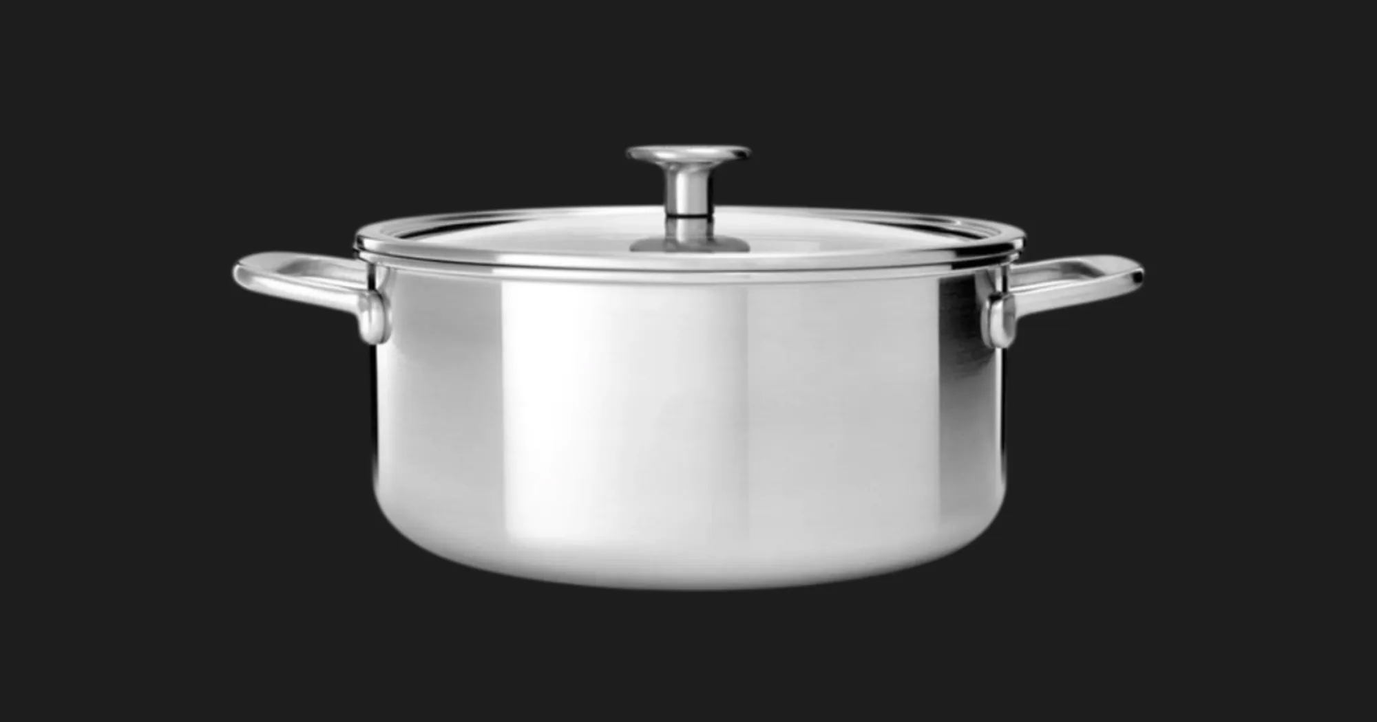 Кастрюля с крышкой KitchenAid MSS, 24 см, 4,9 л (Silver) (CC003260-001)