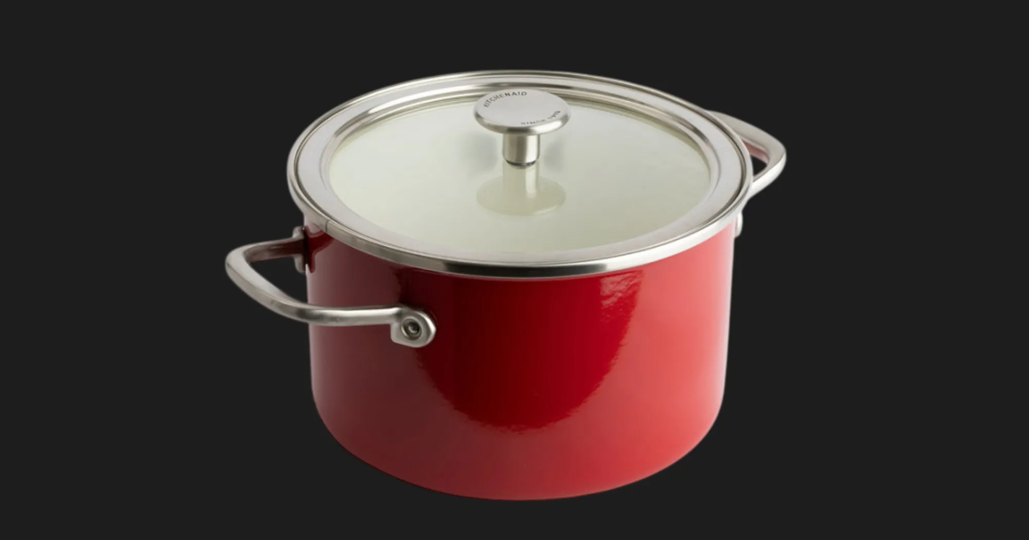 Каструля з кришкою KitchenAid Steel Core, 20 см, 3,7 л (Red) (CC003267-001)