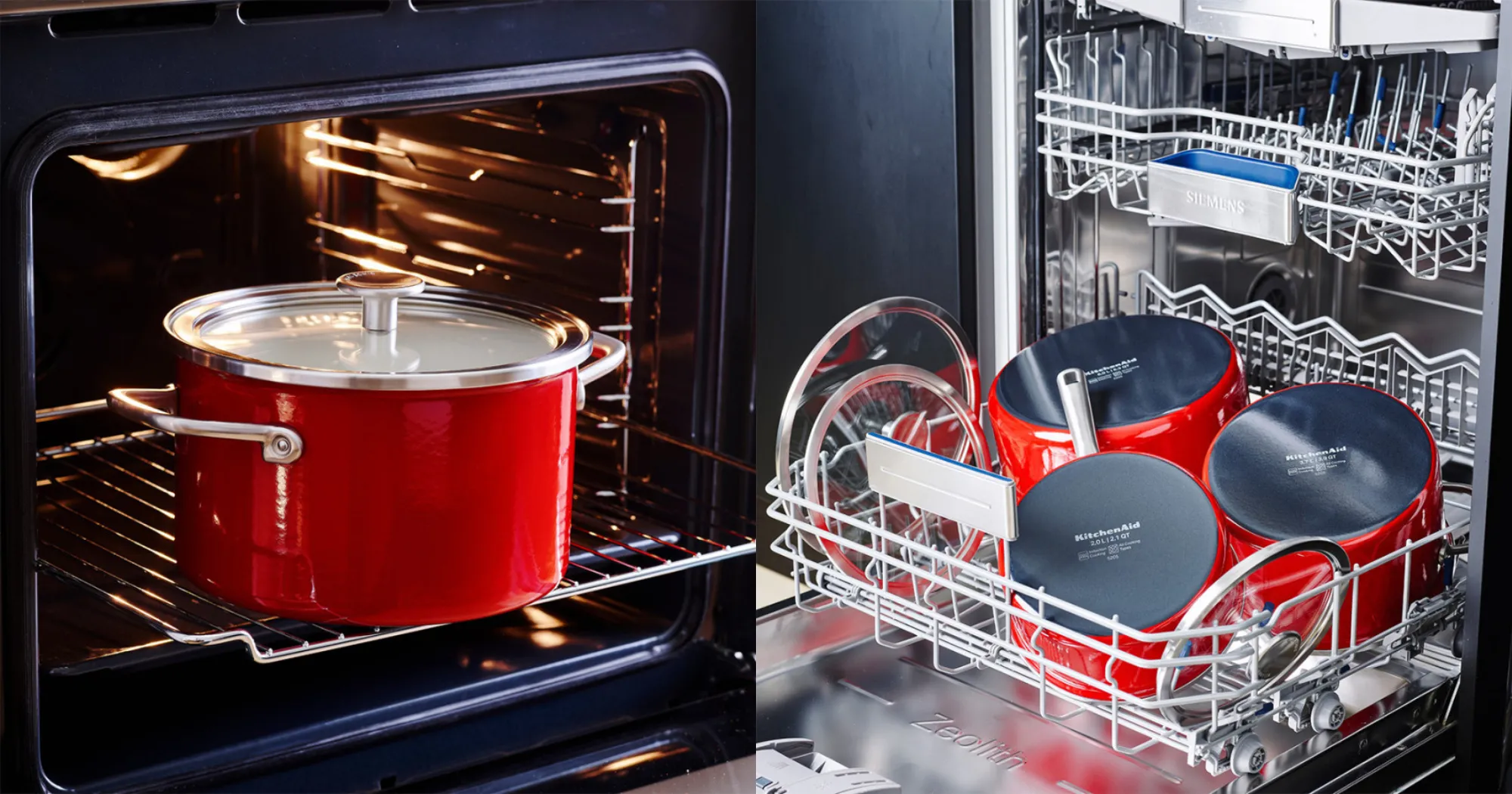 Каструля з кришкою KitchenAid Steel Core, 24 см, 6 л (Red) (CC003270-001)