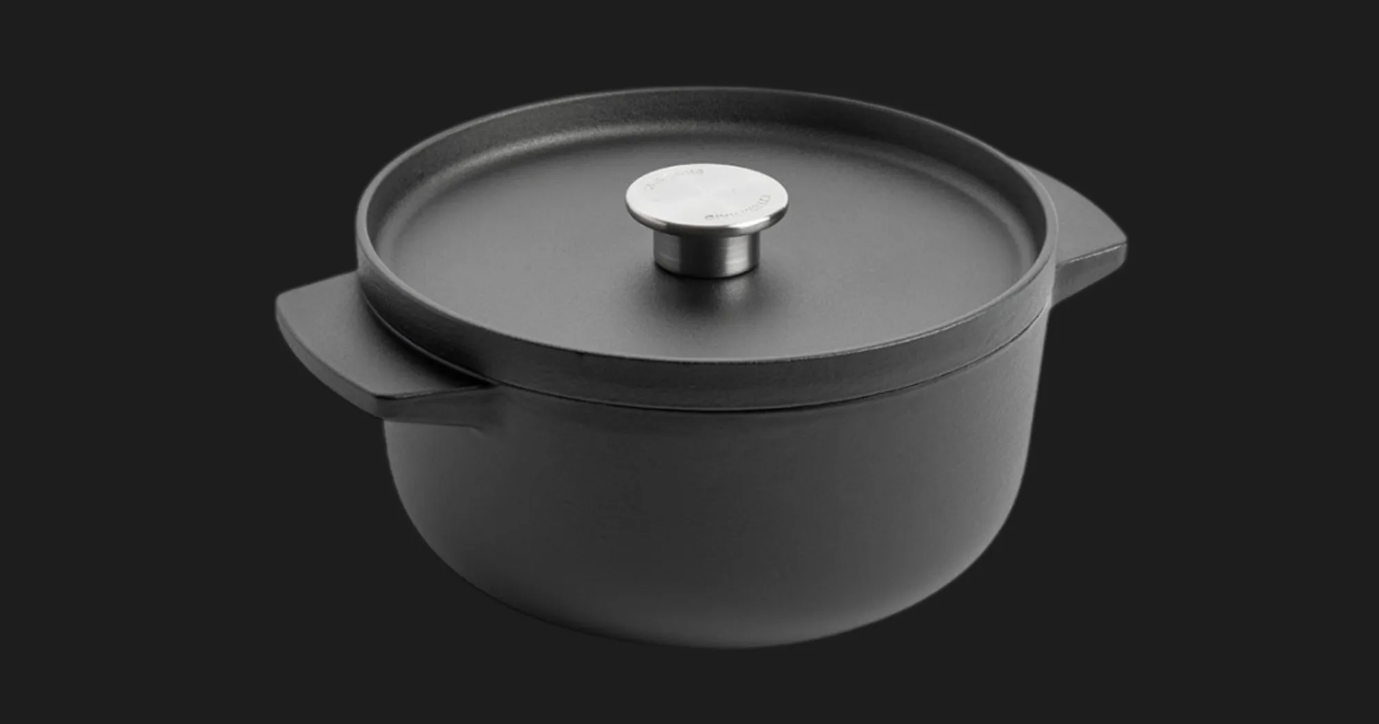 Каструля чавунна з кришкою KitchenAid Matte Oven-to-table, 22 см, 3,3 л (Black) (CC004899-001)