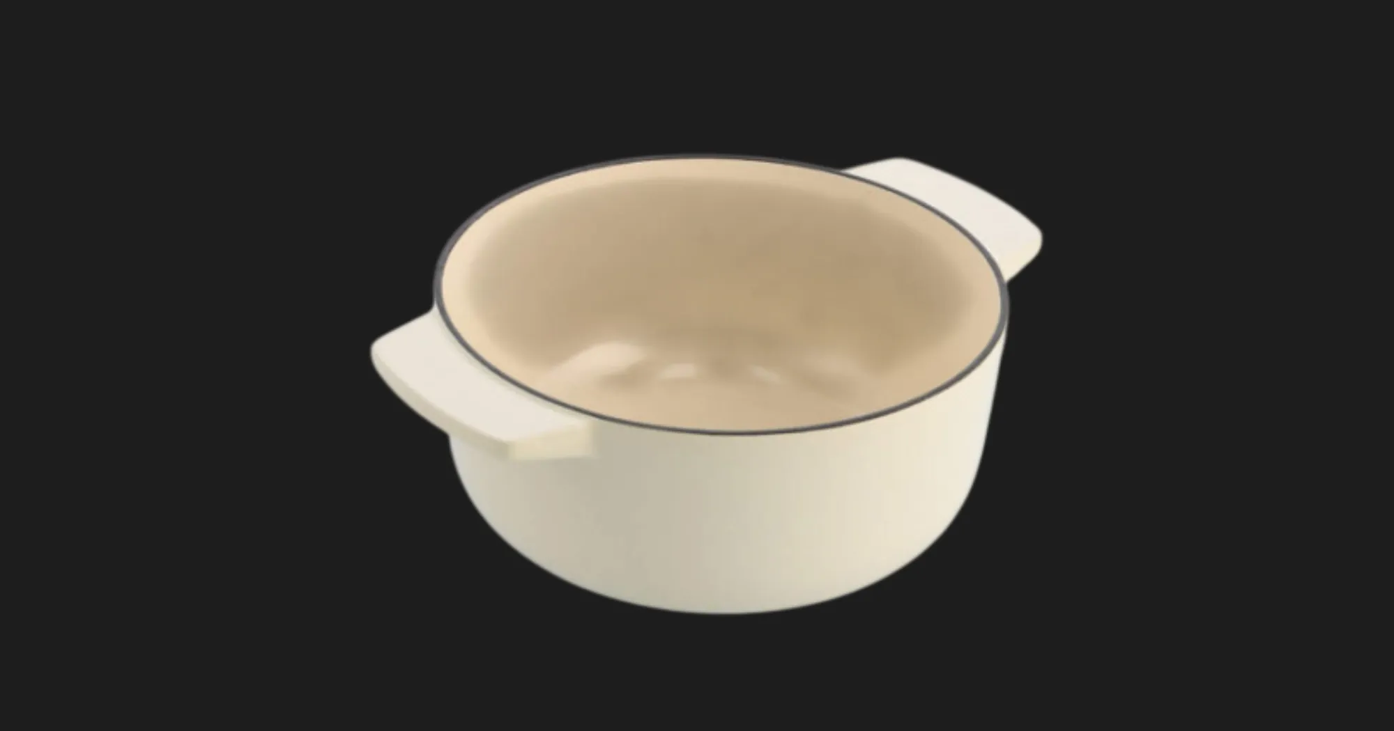 Каструля чавунна з кришкою KitchenAid, 22 см, 3,3 л (Beige) (CC006056-001)