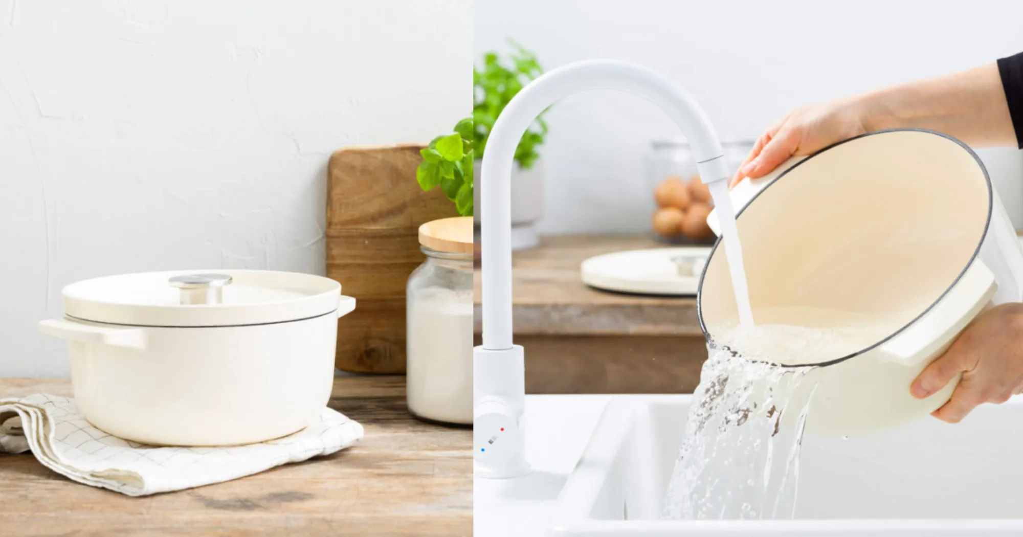 Каструля чавунна з кришкою KitchenAid, 22 см, 3,3 л (Beige) (CC006056-001)