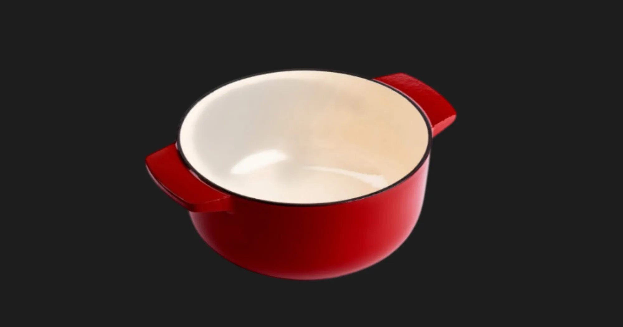 Каструля чавунна з кришкою KitchenAid, 22 см, 3,3 л (Red) (CC006057-001)