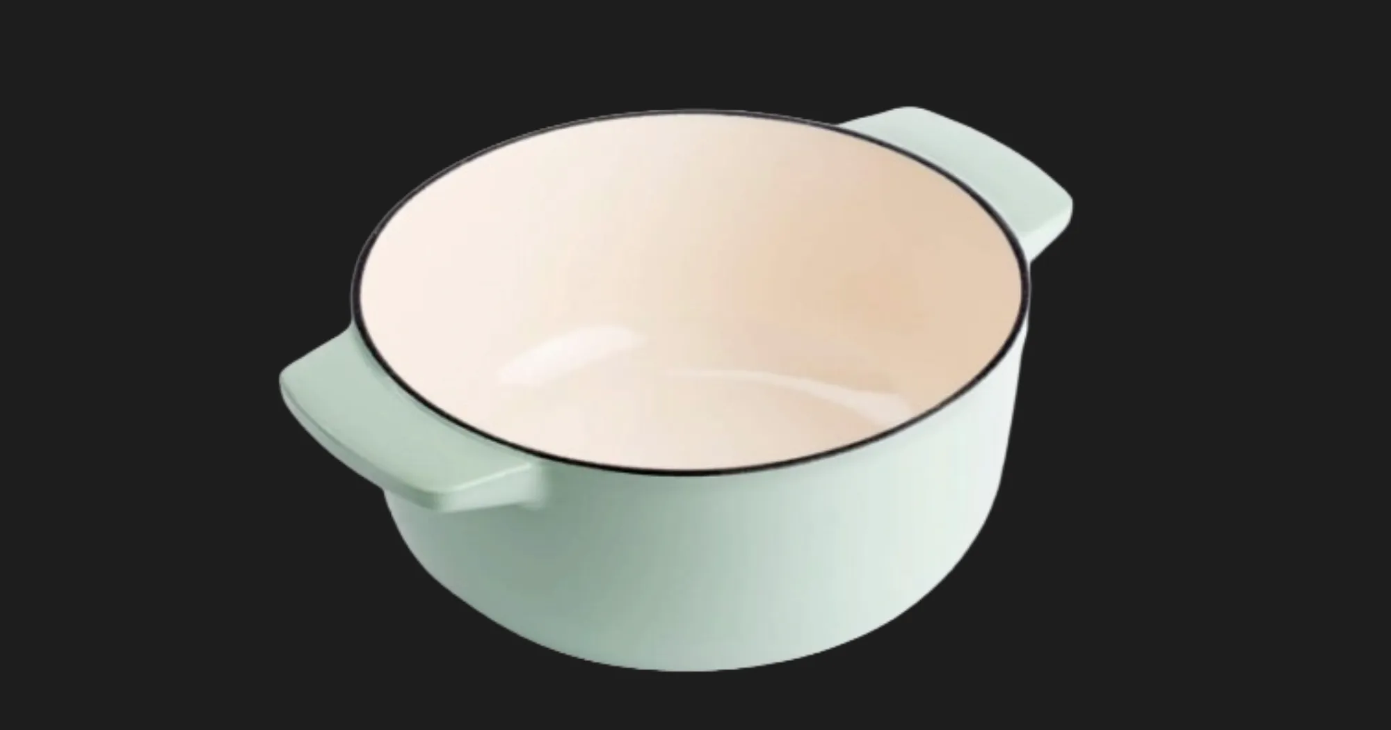 Каструля чавунна з кришкою KitchenAid, 22 см, 3,3 л (Mint) (CC007433-001)