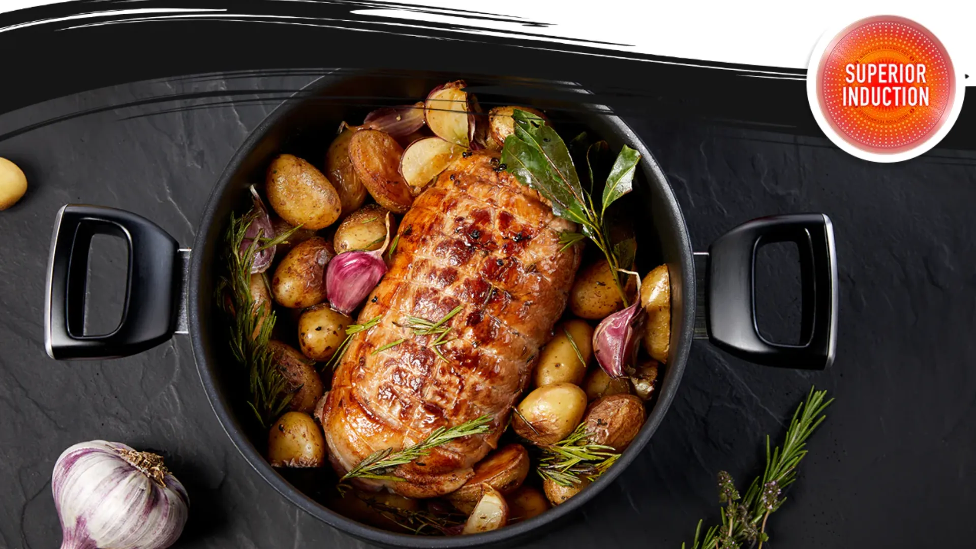 Кастрюля с крышкой Tefal Unlimited 24 см 5.3 л (Black) (G2554672)
